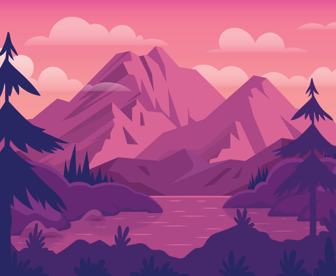 1136x936 Purple Monochromatic Nature Landscape Background Vector Art & Graphics