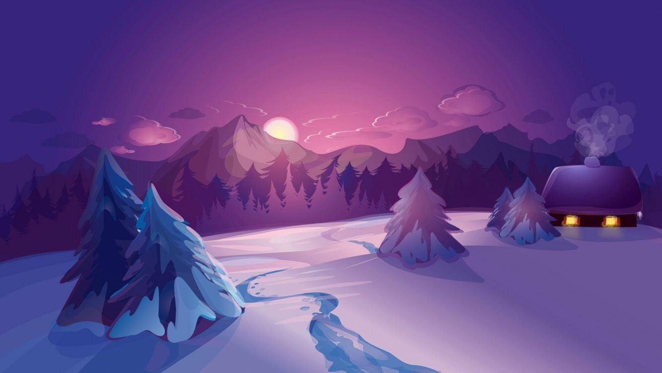 1333x750 Wallpaper Vector Graphics, Art, Digital Art, Landscape Painting, Painting, Background Free Image