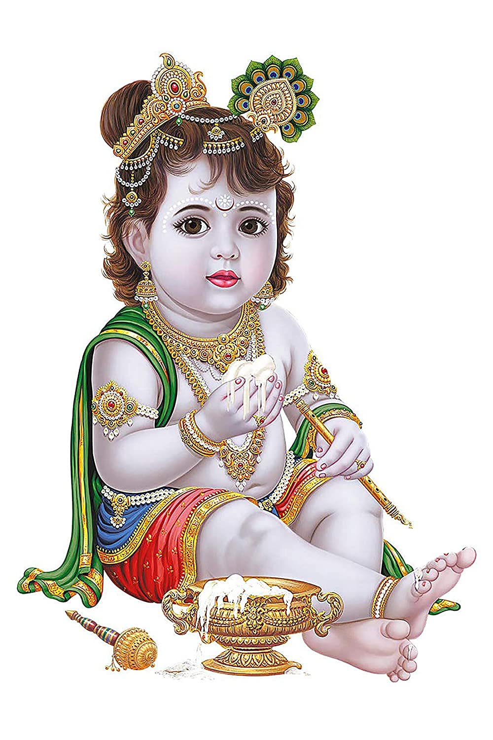 1000x1500 Decals Creation Baby Krishna Wall Poster for Living Room, Kids Room, Poster (Multicolor, Size X 45Cm) : Amazon.in: Home & Kitchen