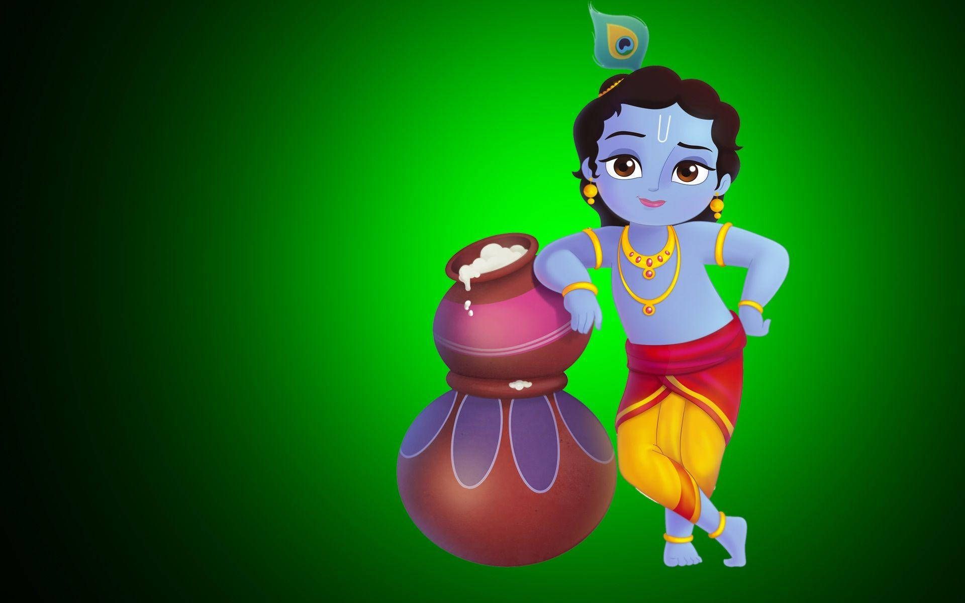 1920x1200 Krishna Kid Wallpaper