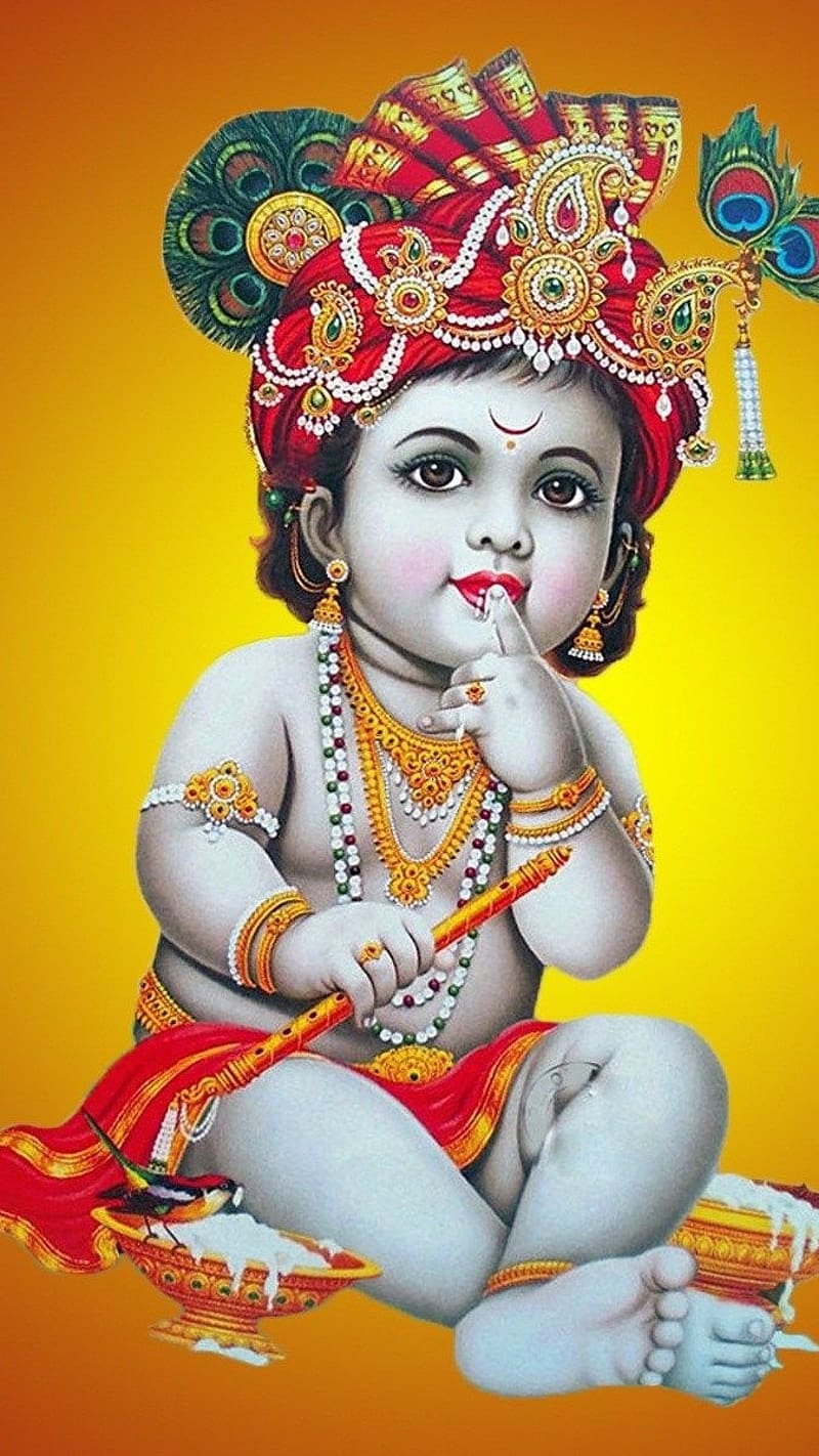 800x1422 HD baby krishna wallpaper