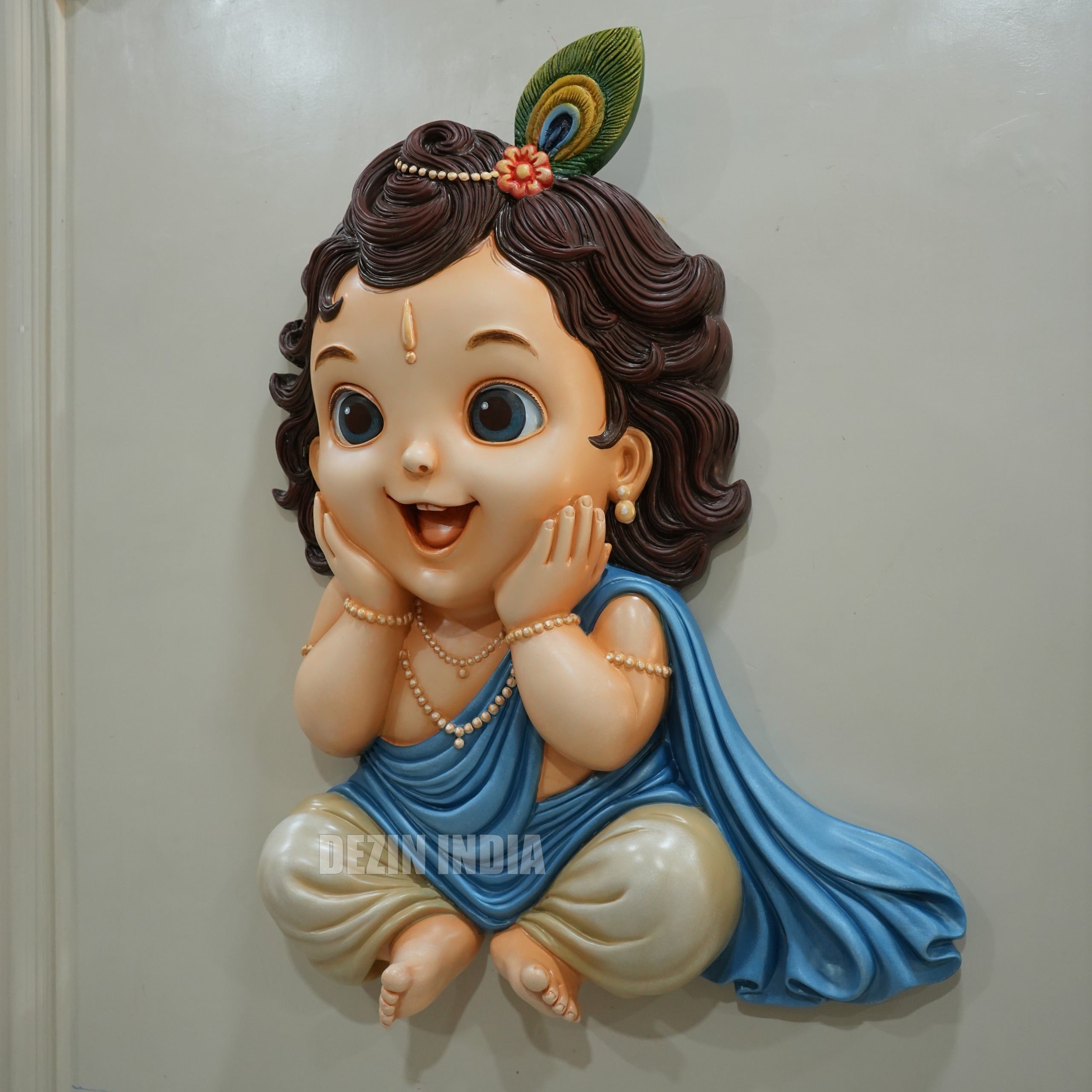 2560x2560 Cute Little Krishna 3D Wall Mural 3x2 ft. Kids Room Artwork