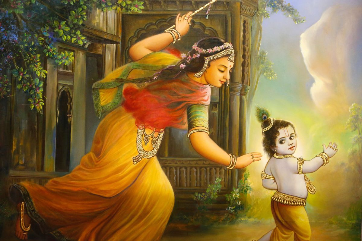 1200x800 Maa Yashoda and Krishna Wallpaper for Wall®