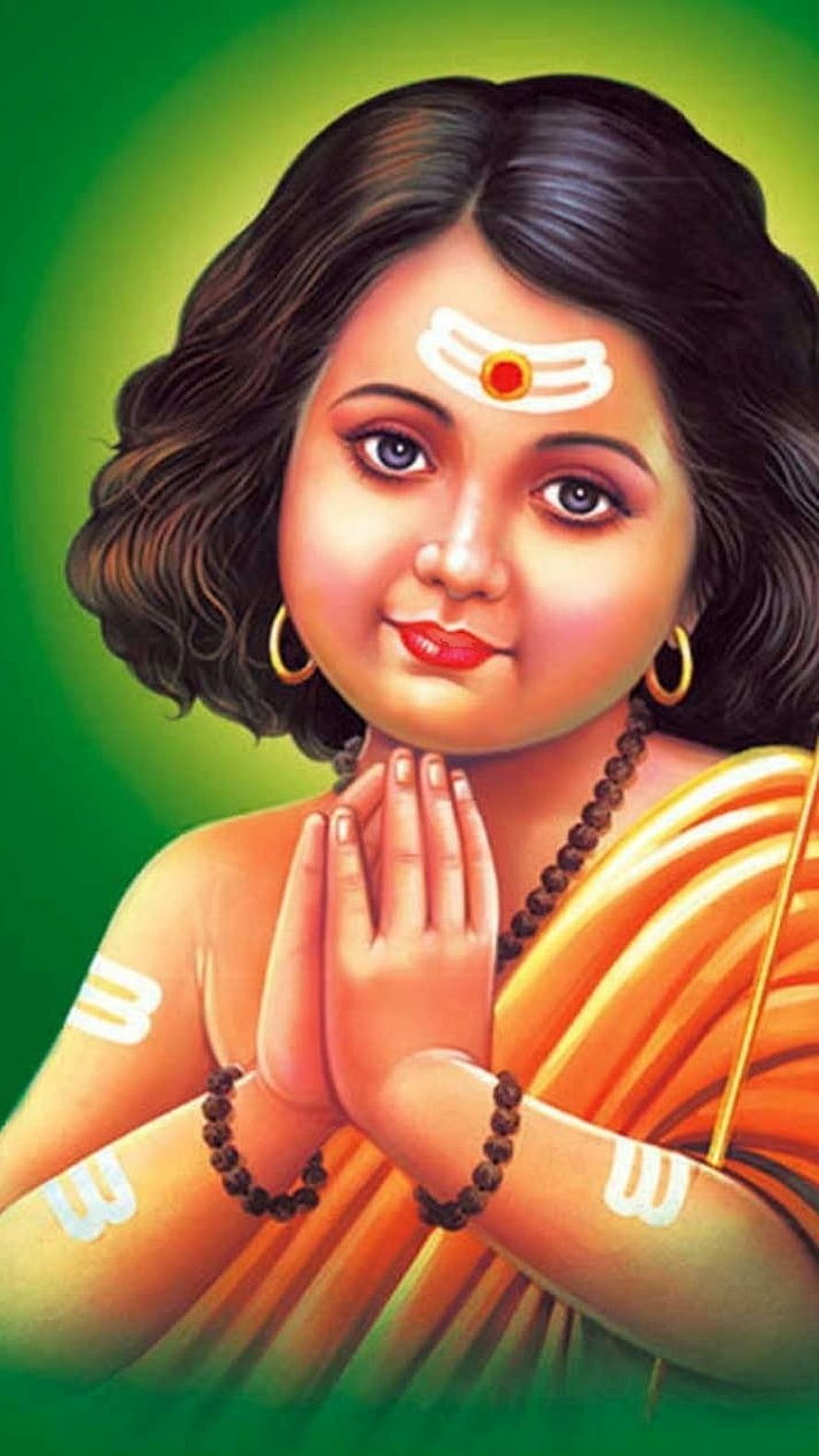 890x1582 Child Krishna Digital Art Wallpaper with Praying Hands and Tilak Mark HD phone wallpaper