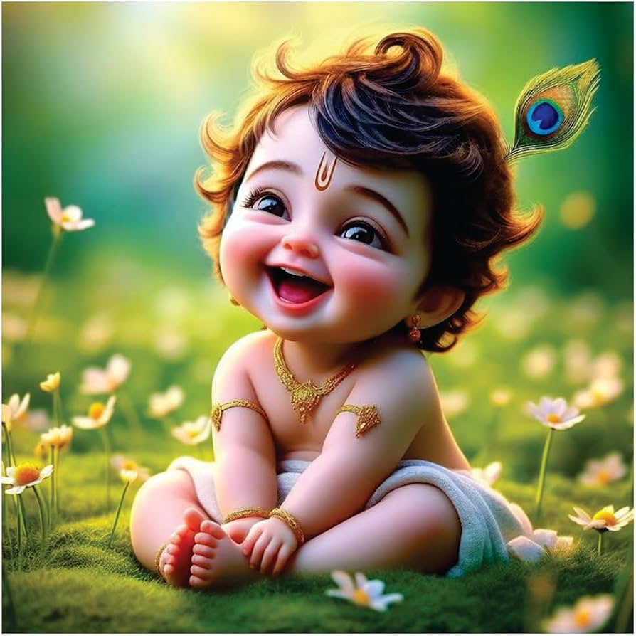894x894 Akki Wold Makan Chor Little Baby Krishna Wall Poster For Living Room, Kids Room, Office (Size X 46CM) (Desg_248) : Amazon.in: Home & Kitchen