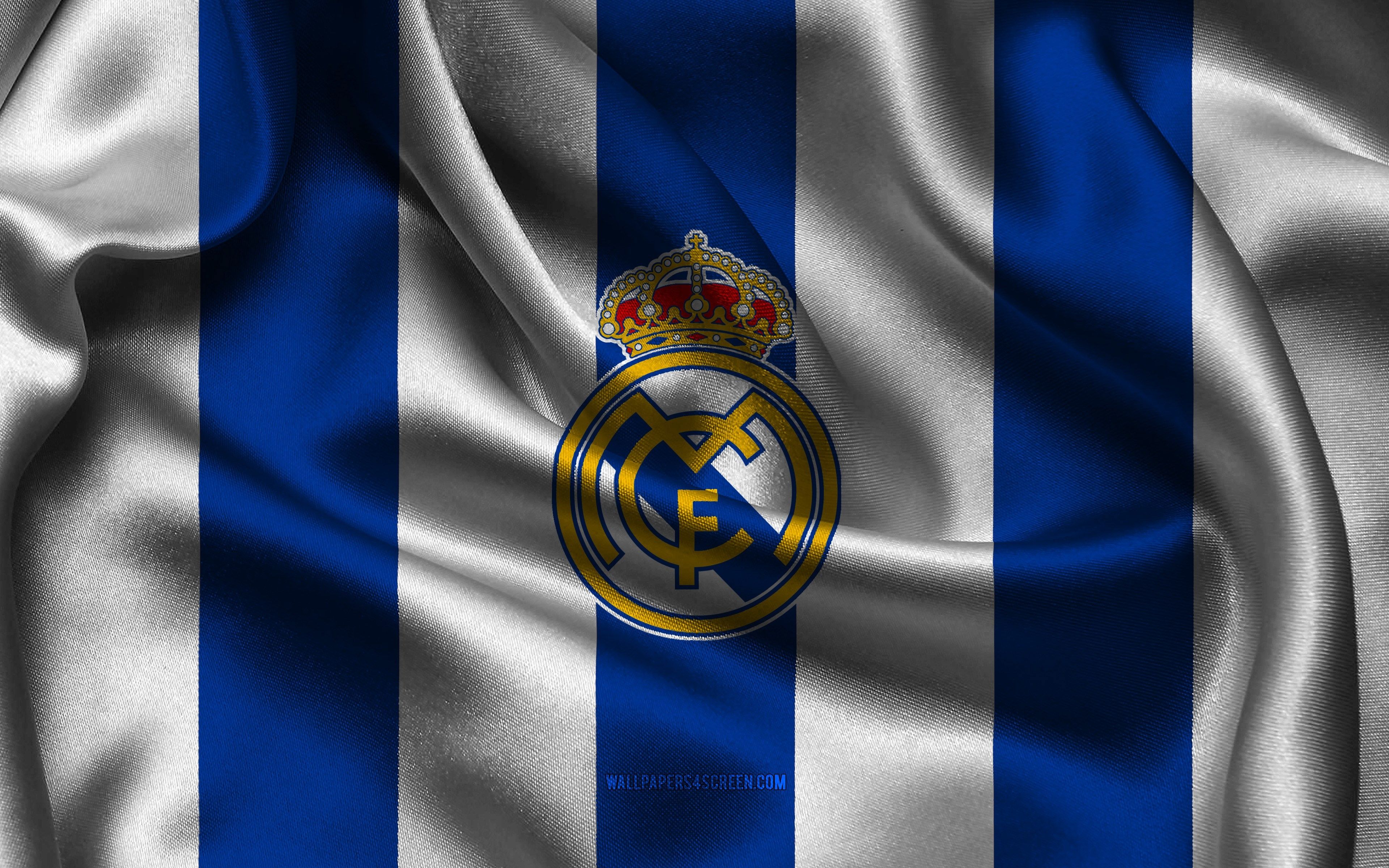 3840x2400 Wallpaper logo, football, flag, Real Madrid, madridista, Sport, Hala Madrid, Emblem for mobile and desktop, section спорт, resolution 3840x2400