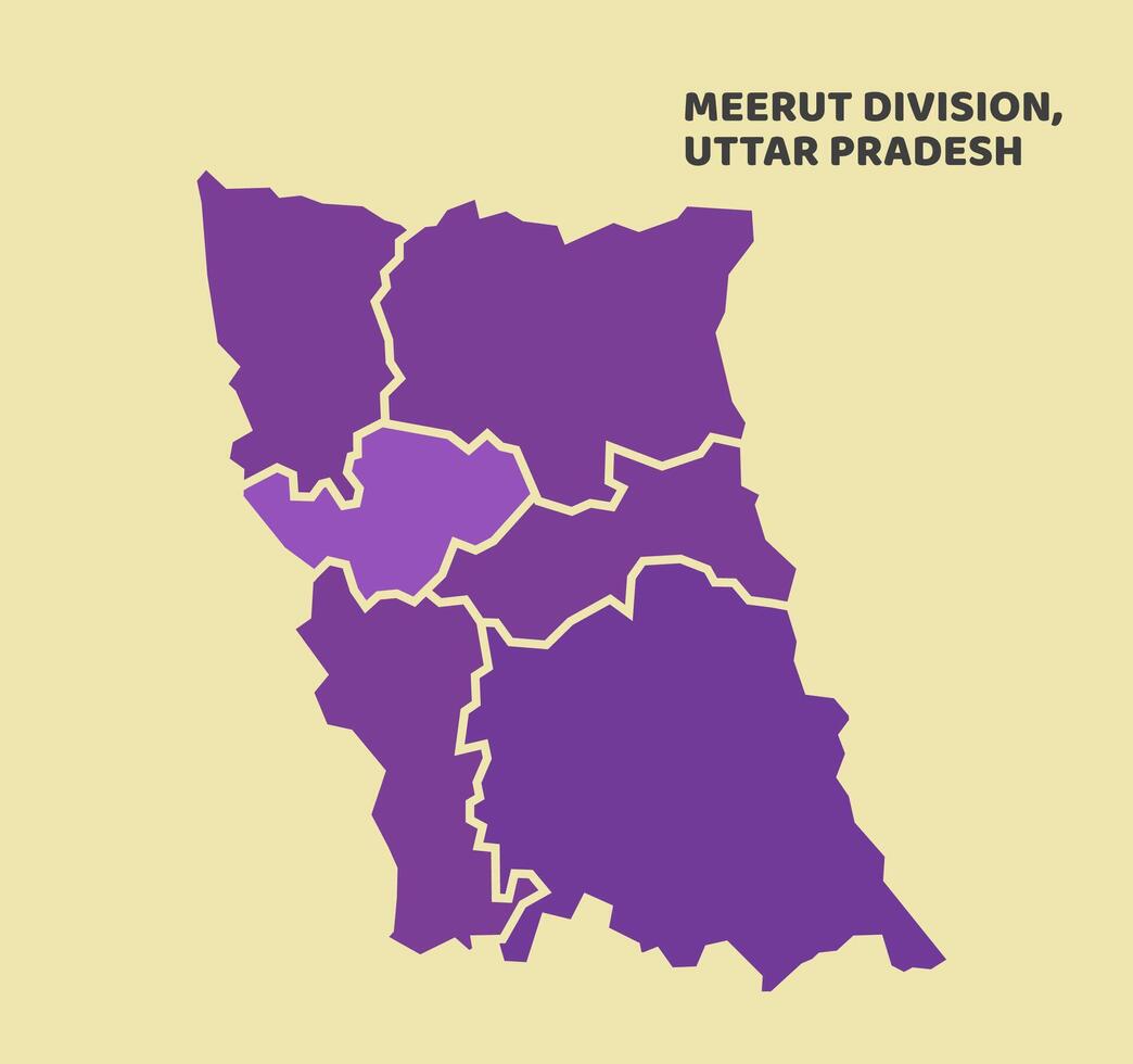 1044x980 Meerut Division map of Uttar Pradesh State India
