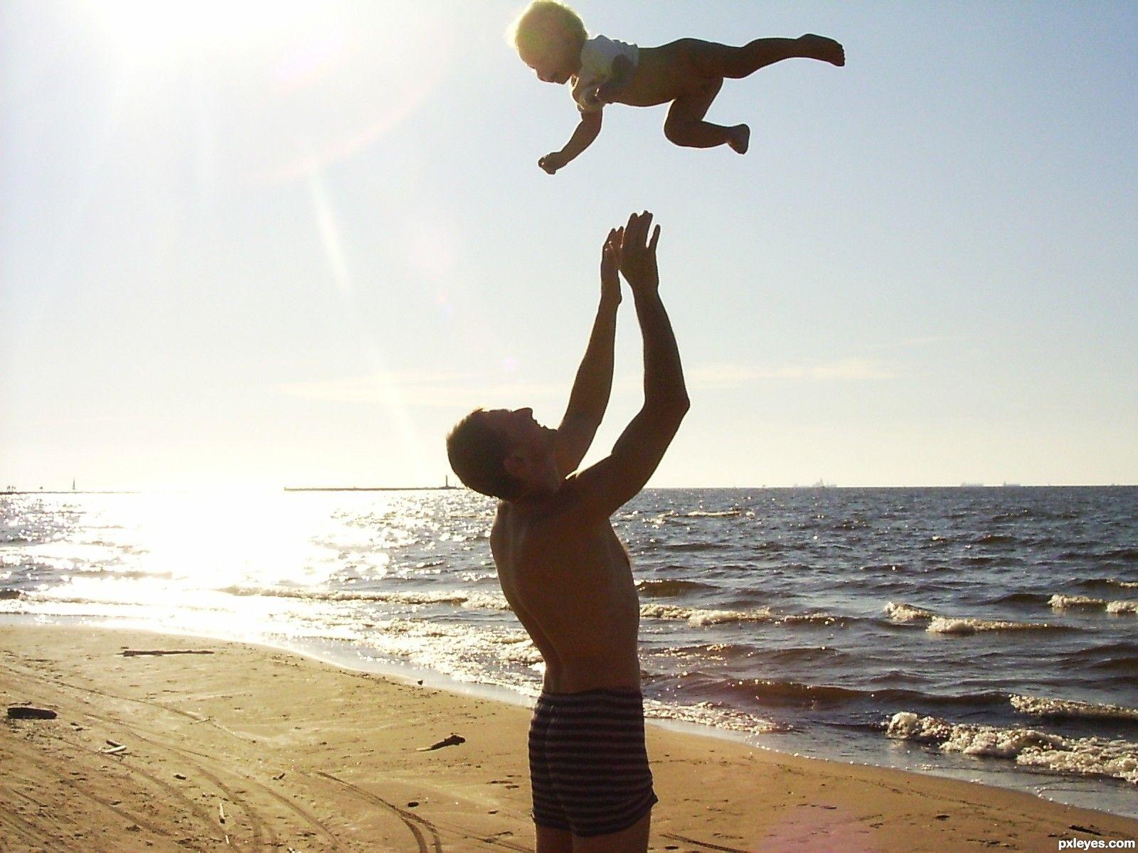 1600x1200 Dad And Son Having Fun