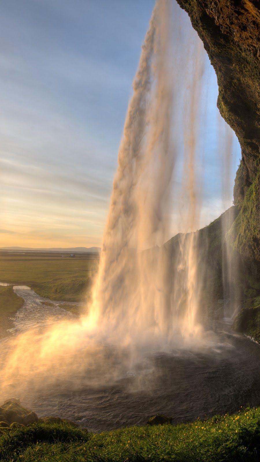 900x1600 Android Wallpaper Air Terjun Pegunungan. Iceland wallpaper, Waterfall wallpaper, Nature photography