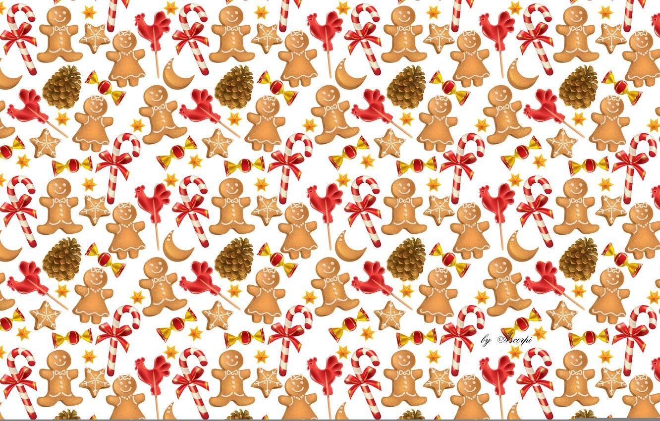 Cute Red Christmas Gingerbread Man Background Lovely Red Christmas  Background Image And Wallpaper for Free Download