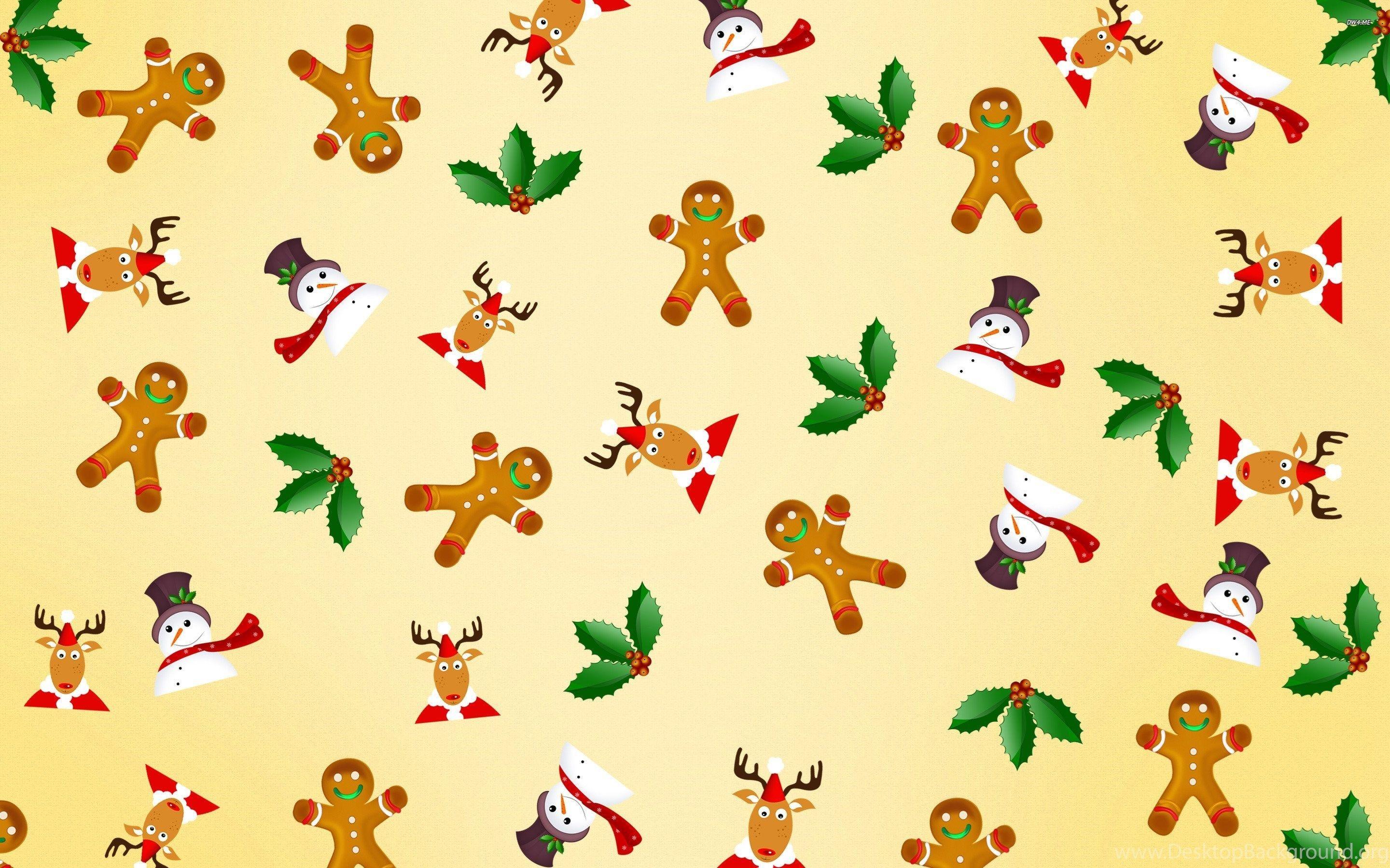 2880x1800 Snowman And Gingerbread Man Wallpaper WallDevil Best Free HD. Desktop Background