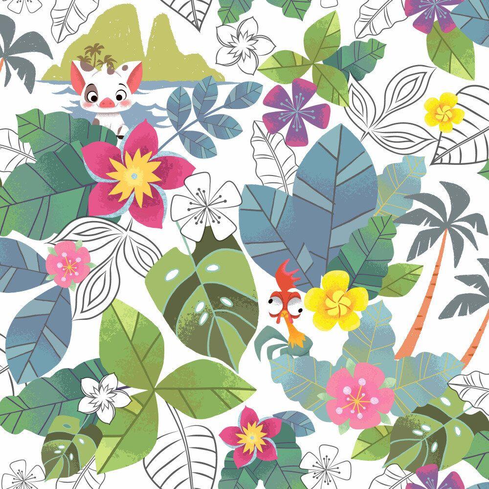 1000x1000 York Wallcoverings Disney Moana Jungle 33' L x 20.5 W Wallpaper Roll