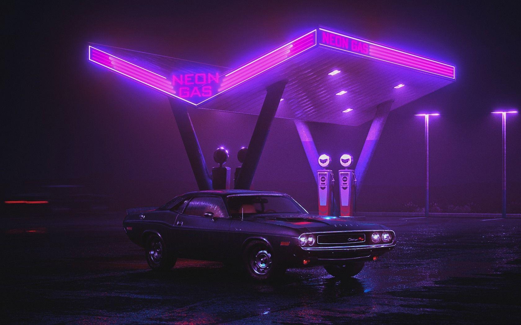1680x1050 Wallpaper Dodge Charger 1970 car, neon gas 1920x1080 Full HD 2K Picture, Image