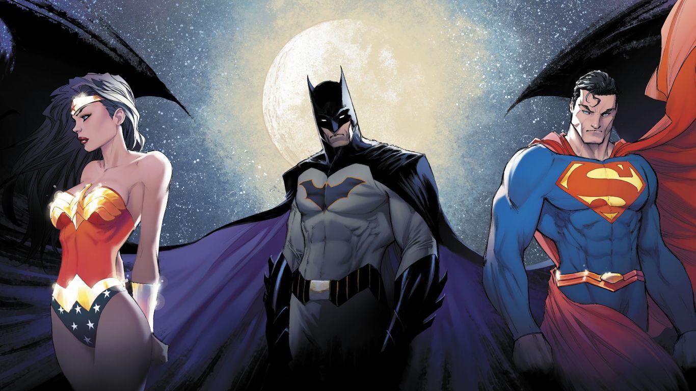 1366x768 Download 1366x768 wallpaper justice league, batman, superman, wonder woman, comics, tablet, laptop, 1366x768 HD image, background, 3351