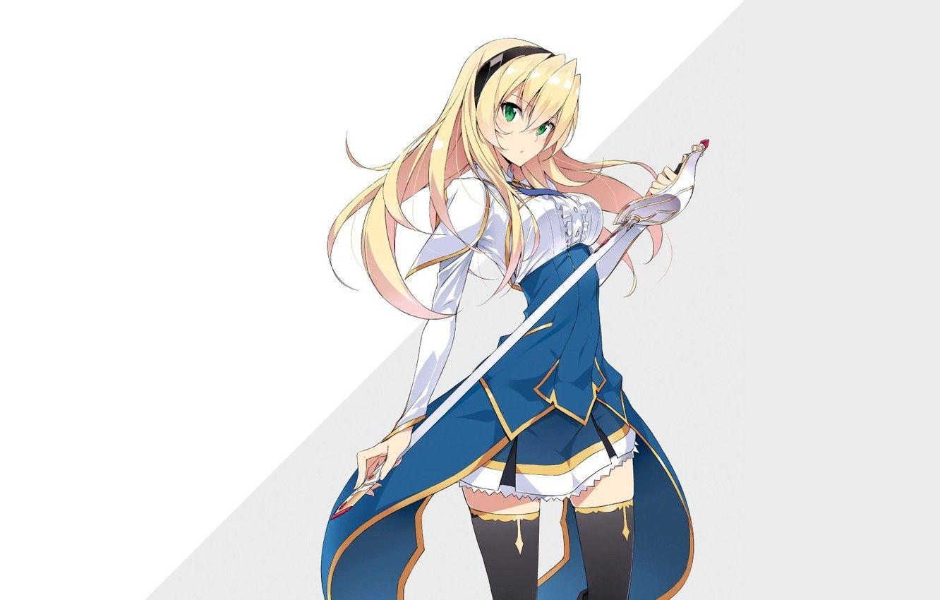 1332x850 Wallpaper kawaii, girl, sword, anime, ken, blade, japanese, Saijaku Muhai no Bahamut, Undefeated Bahamut Chronicle image for desktop, section сёнэн
