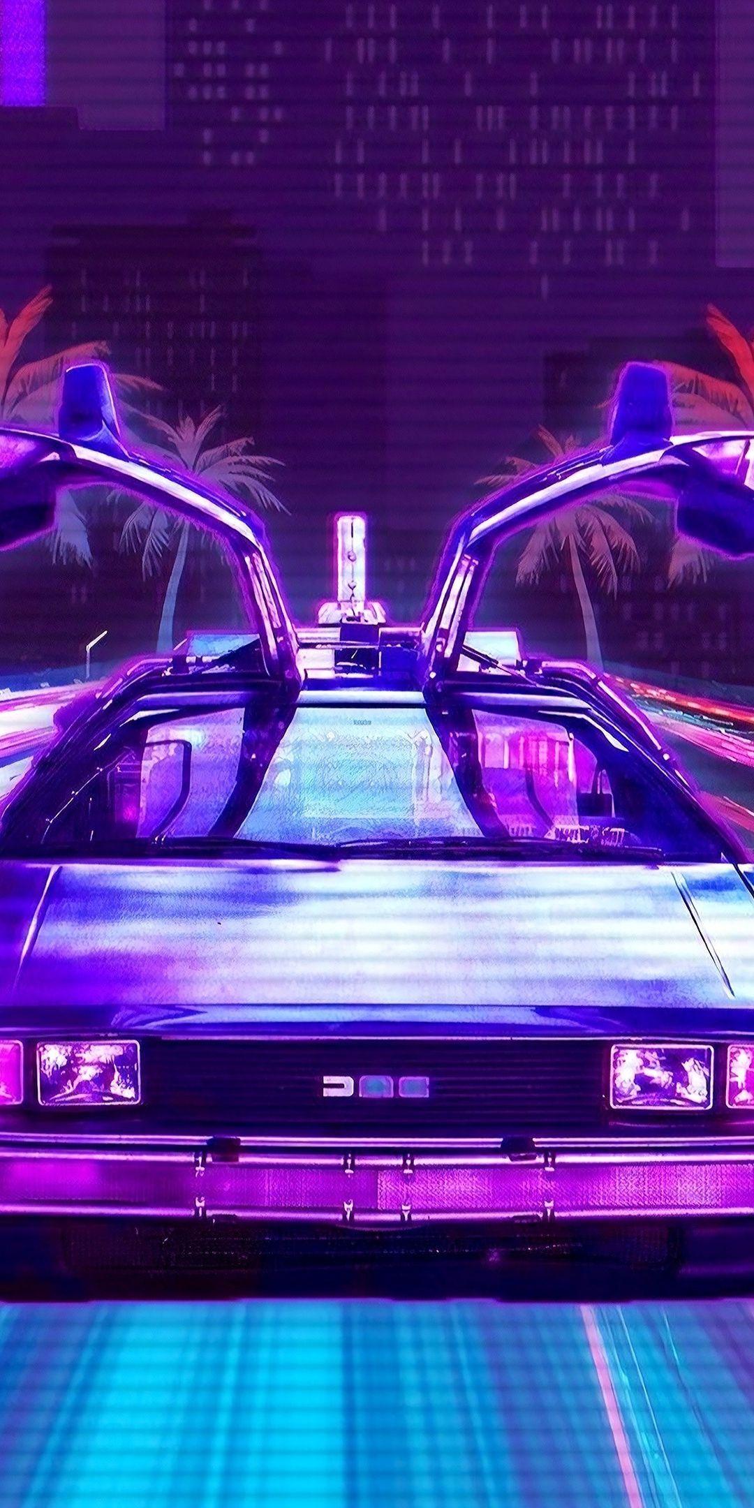 1080x2160 Vaporwave Car Wallpaper .