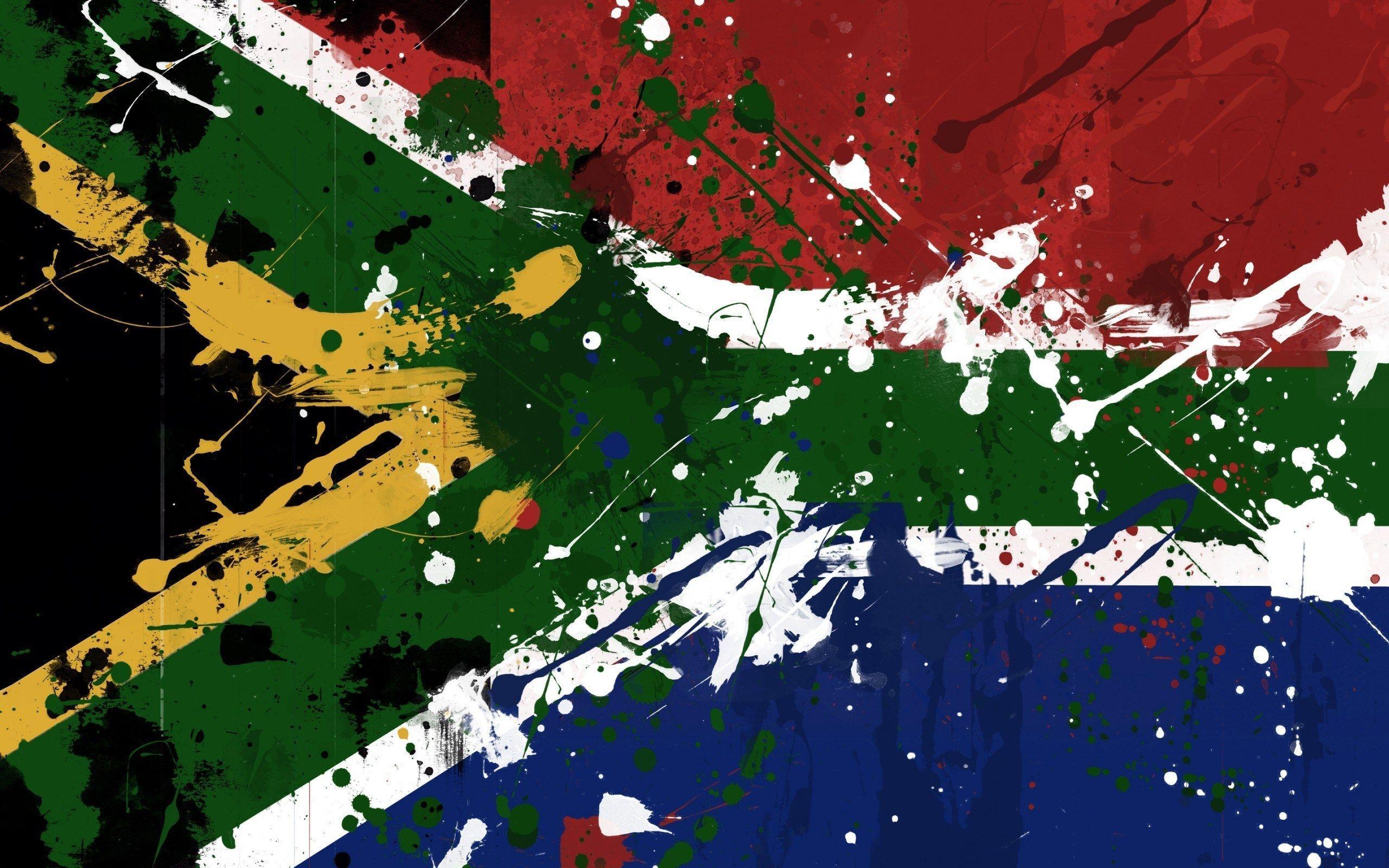 2560x1600 South Africa Flag Painted Spots HD Wallpaper. South africa flag, Africa flag, Youth day south africa