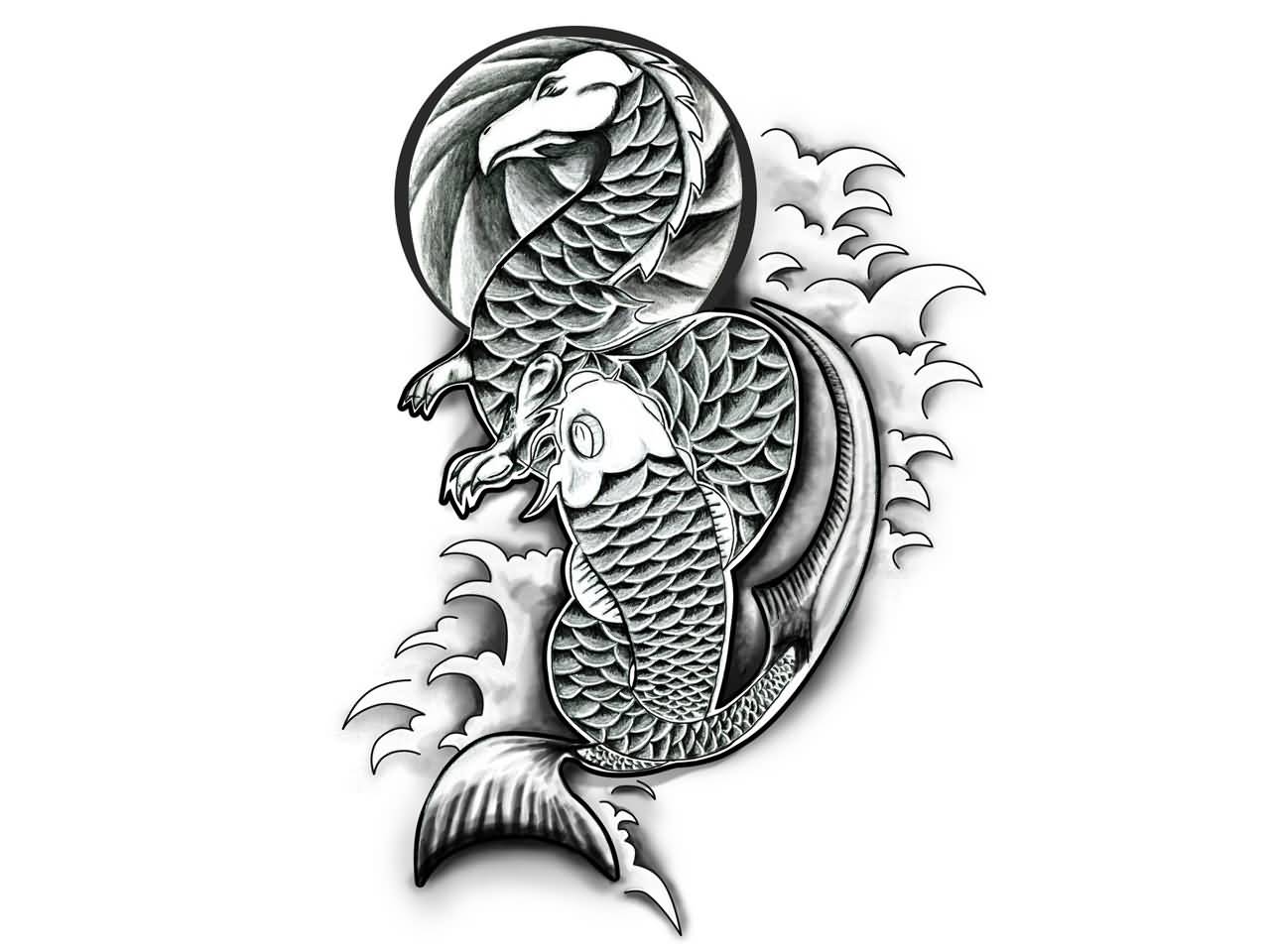 1280x960 Latest Dragon Fish Tattoo Designs