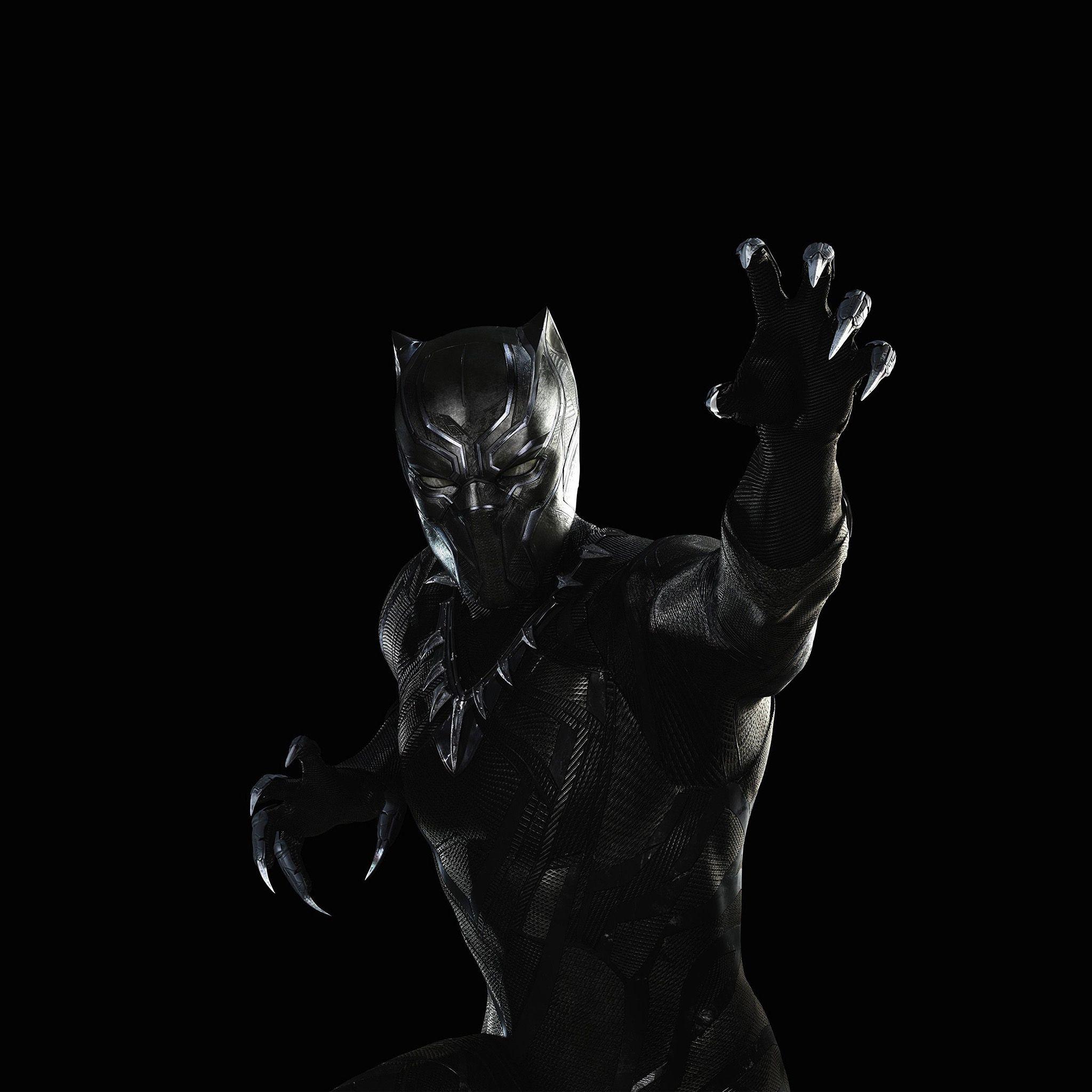2048x2048 Black Panther Marvel Hero Art Illustration Dark Wallpaper