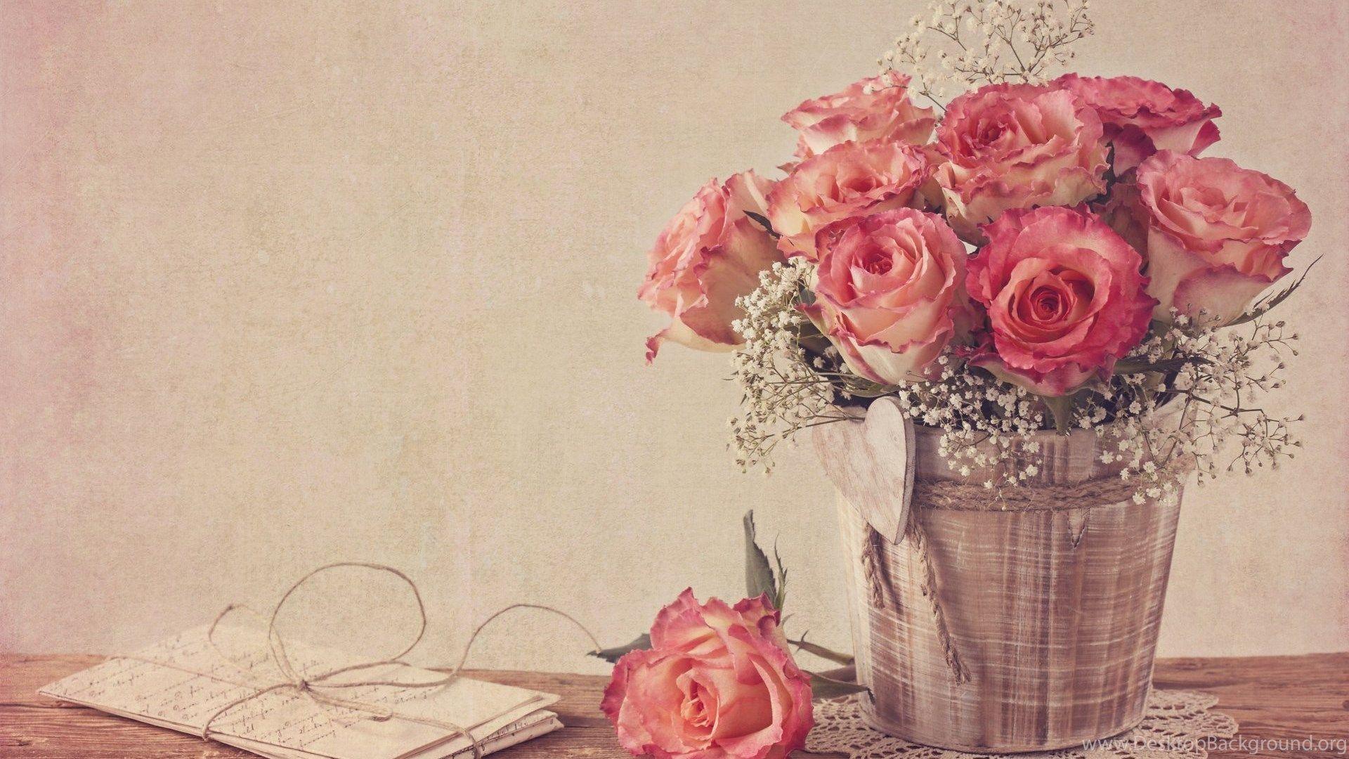 1920x1080 Vintage Style Rose Flower Bouquet Roses Vintage HD Flower Wallpaper HD HD Wallpaper