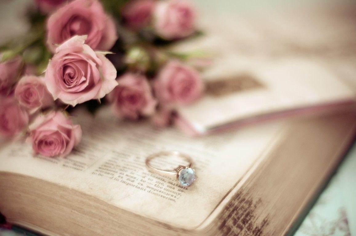 1157x768 Download Flowers Vintage Roses Flowers Ring Pink Book Prem Wallpaper & Background Download