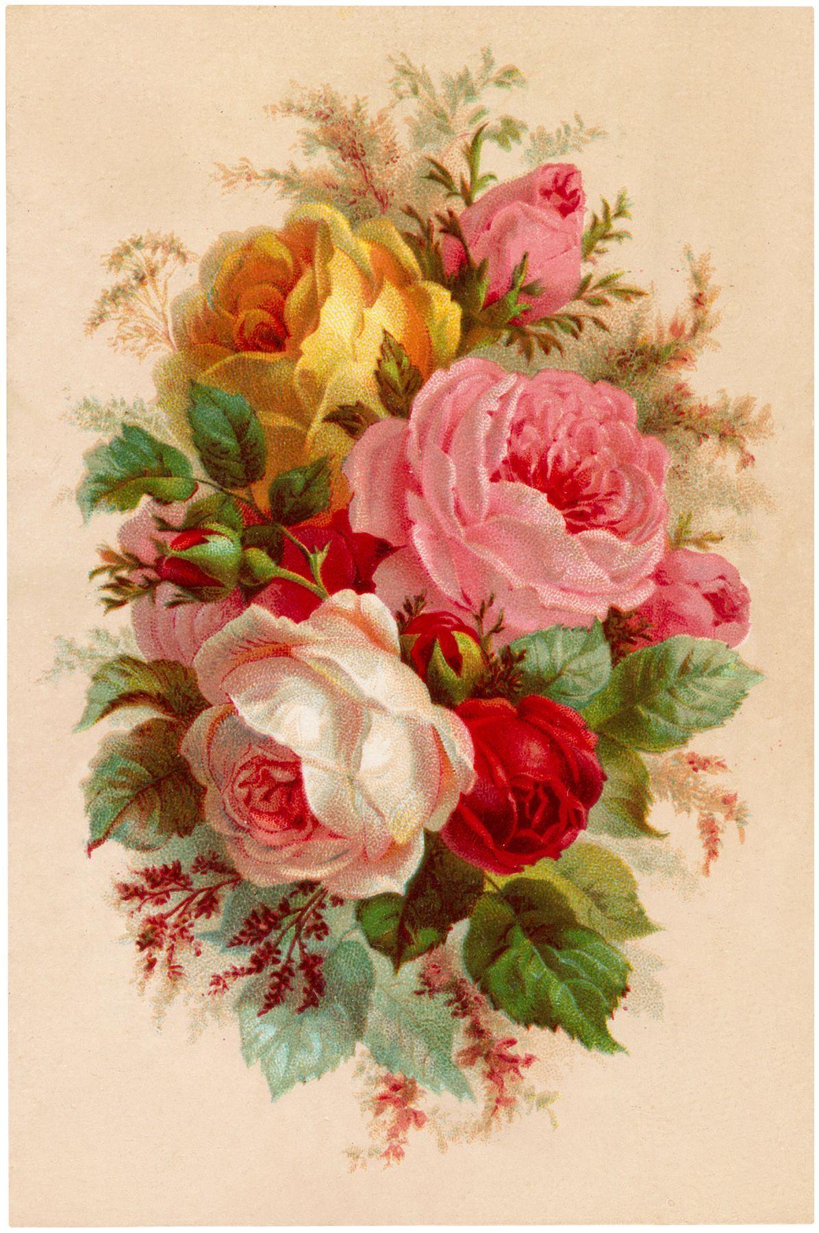 1196x1800 Beautiful Vintage Roses Bouquet Image!. Vintage rose bouquet, Vintage floral wallpaper, Vintage flowers