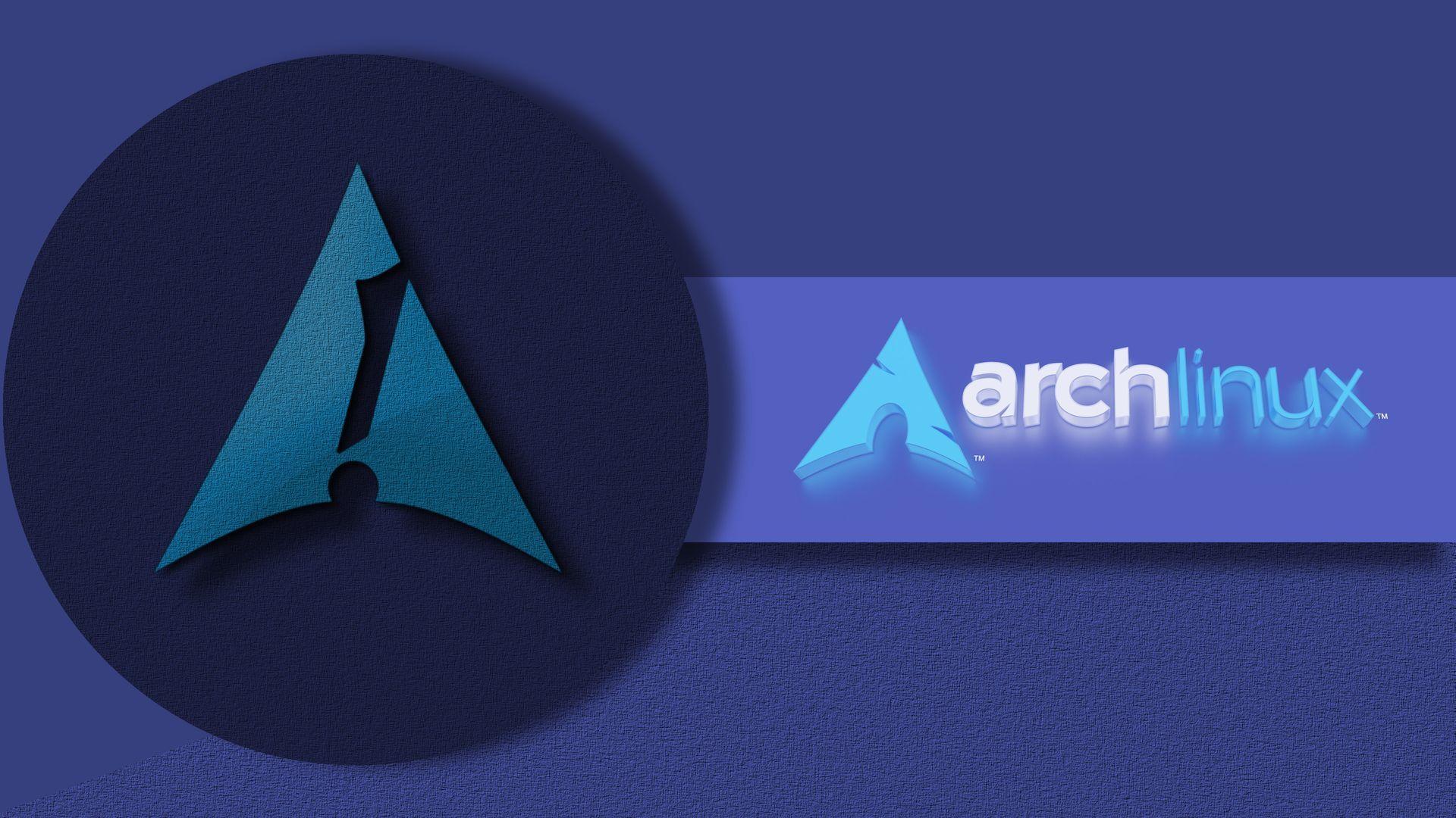 1920x1080 Purple Background and Arch Linux 3D Wallpaper