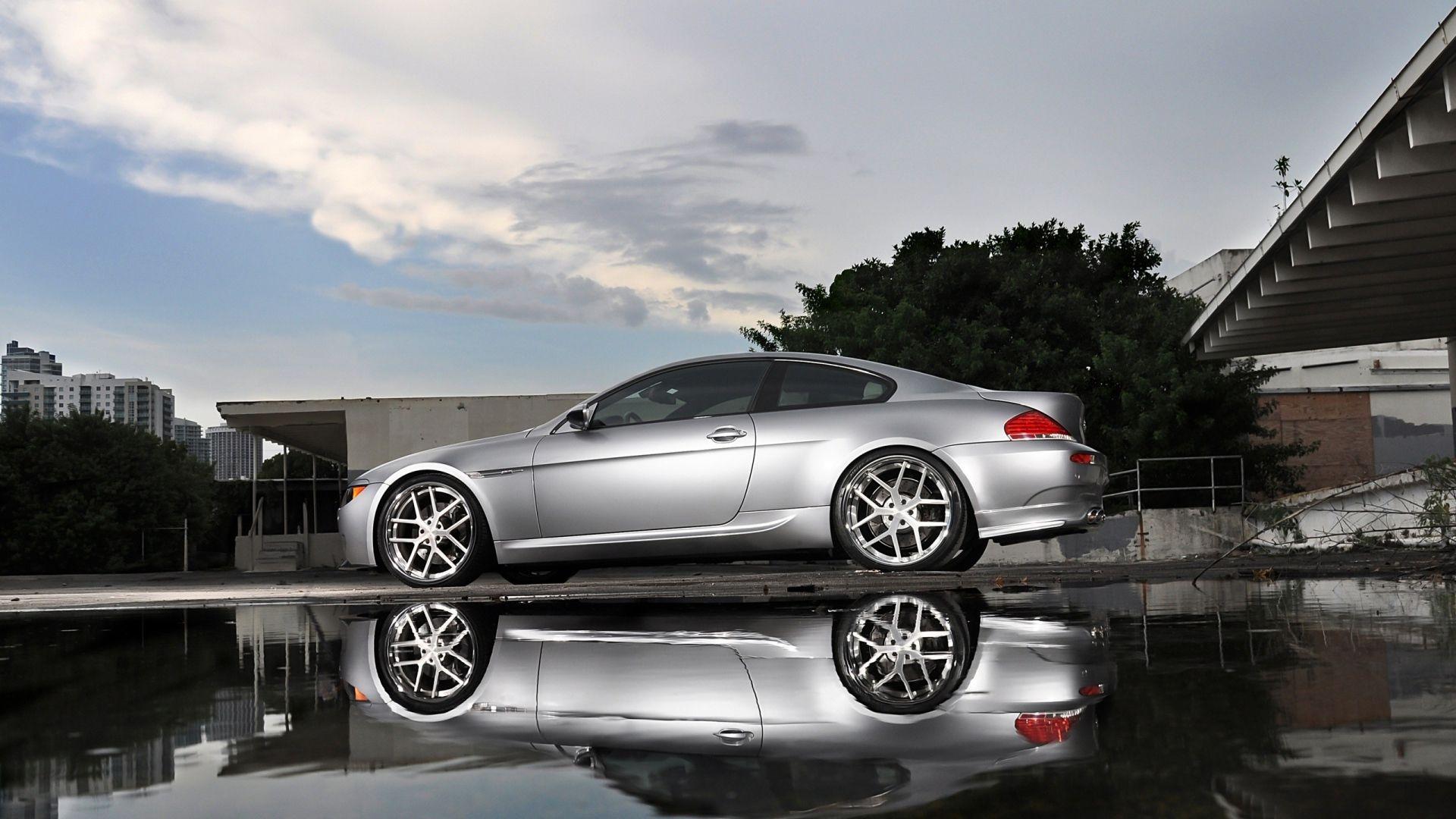 1920x1080 Silver BMW 6 near the water Desktop wallpaper 1920x1080