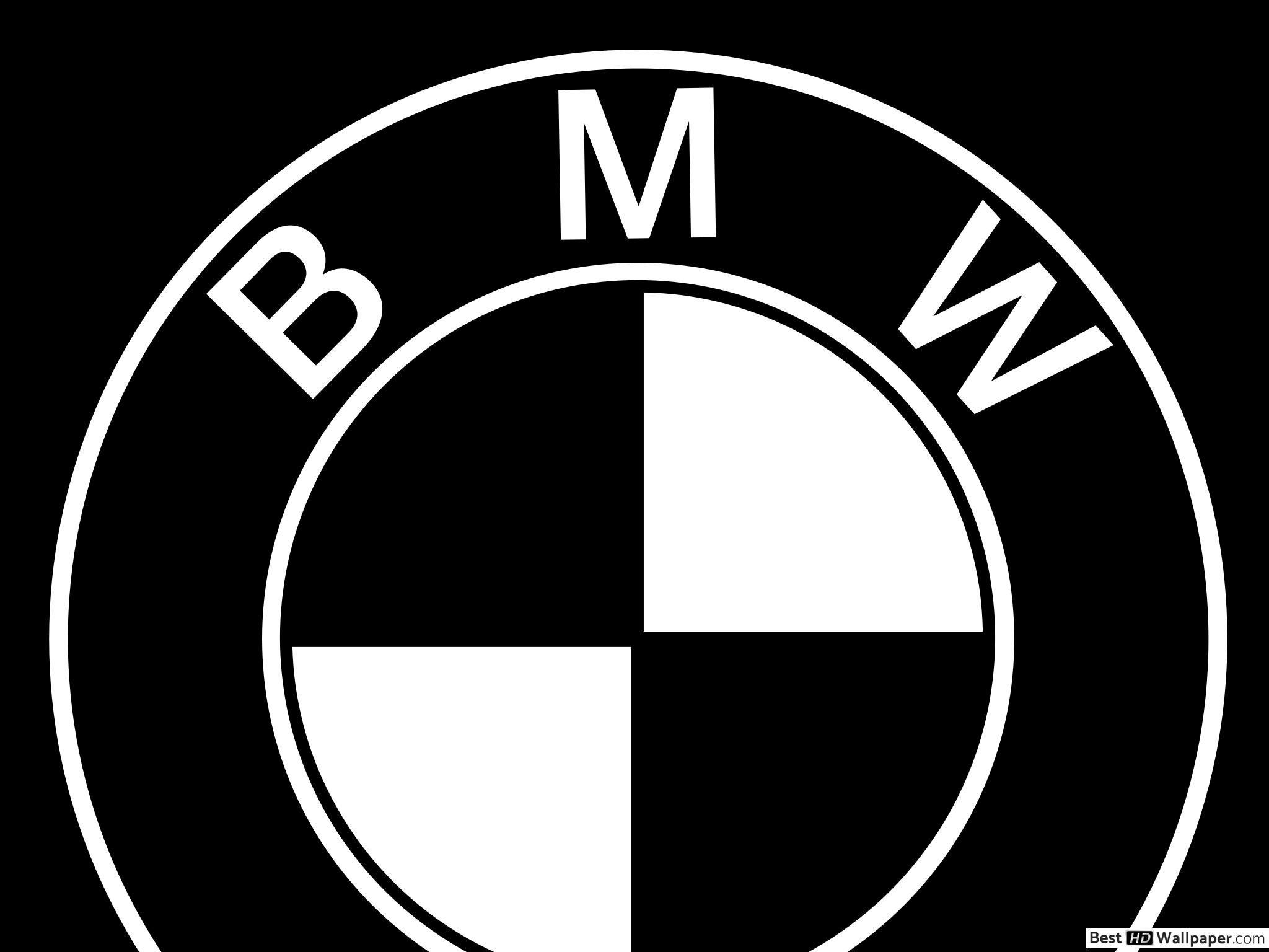 2048x1536 Bmw Logo Black White HD Wallpaper Download