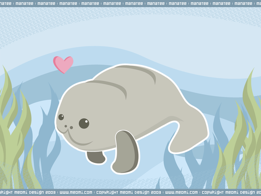 1024x768 Cute Kawaii Background. Kawaii Manete Wallpaper By Meomi. Kawaii Wallpaper. Kawaii wallpaper, Cute kawaii background, Manatee art