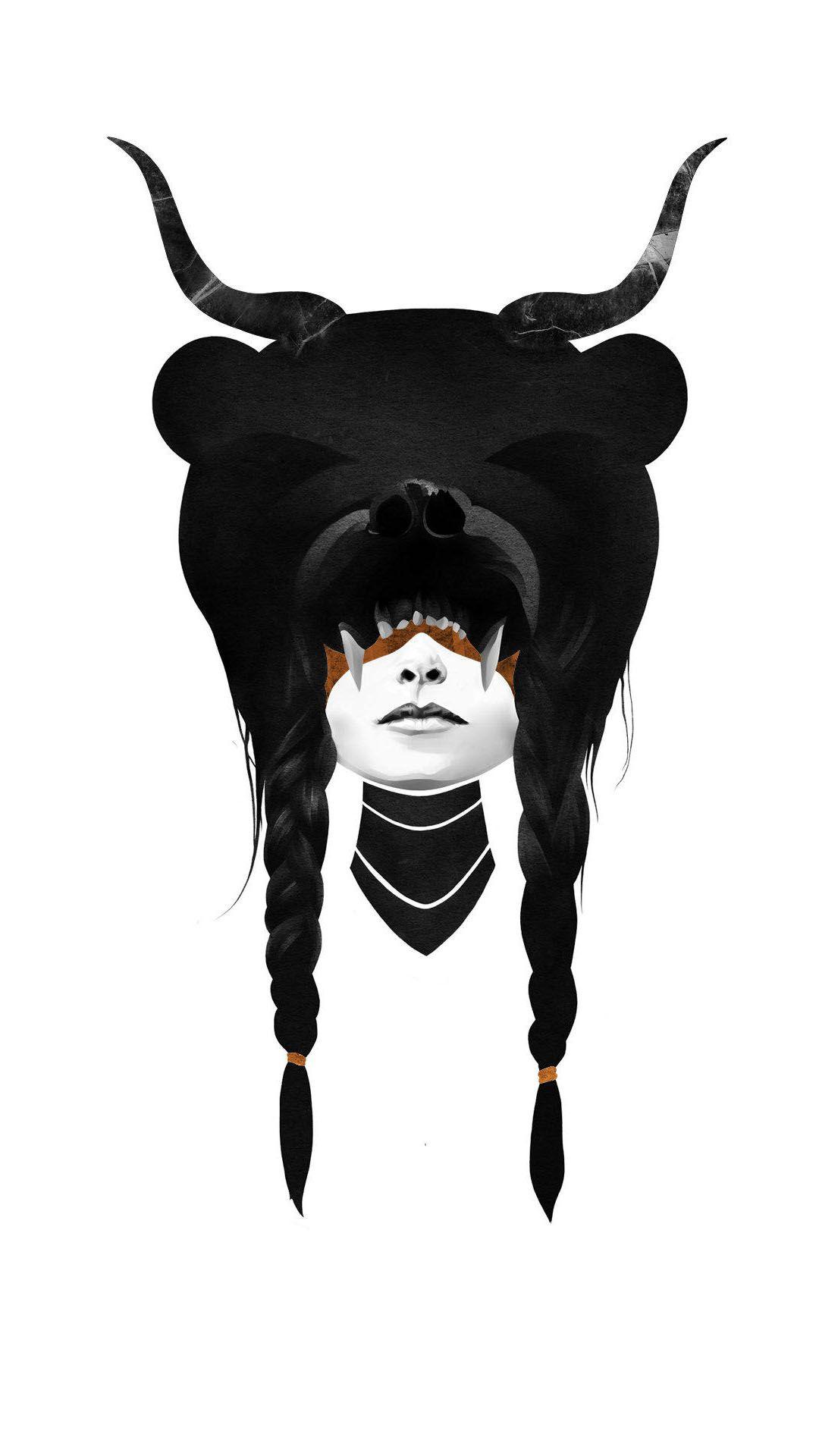 1080x1920 Bear Warrior Girl Samsung Android Wallpaper free download