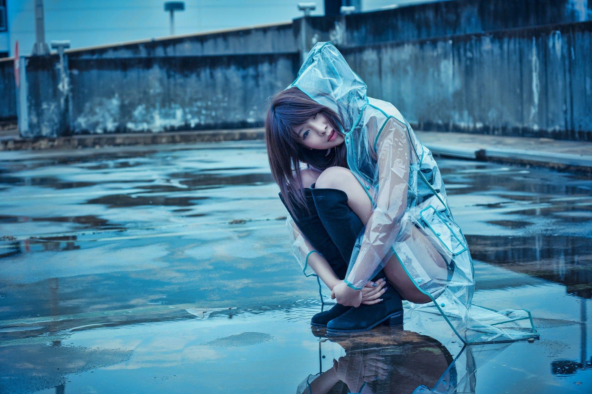 2048x1366 Outdoors Urban Rain Women Outdoors Asian Women Model Wallpaper:2048x1366