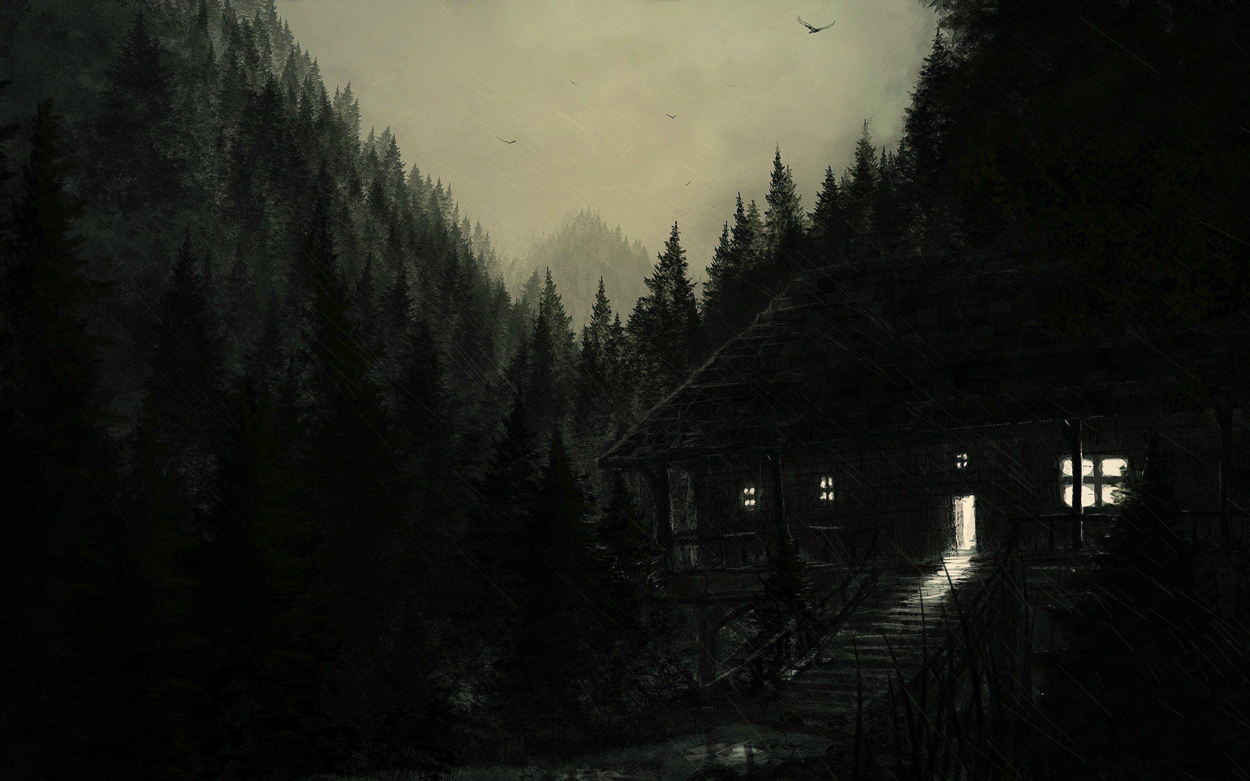 2560x1600 artwork, Dark, Mountains, Forest HD Wallpaper / Desktop and Mobile Image & Photo