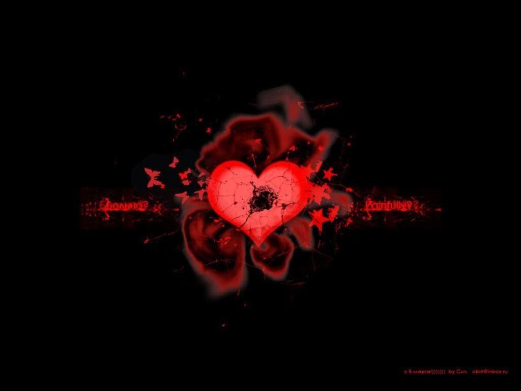 1024x768 Heart Black Background