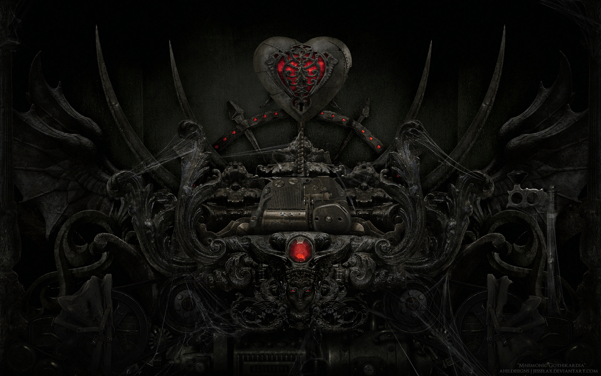 1920x1200 Dark Gothic Heart Wallpaper:1920x1200