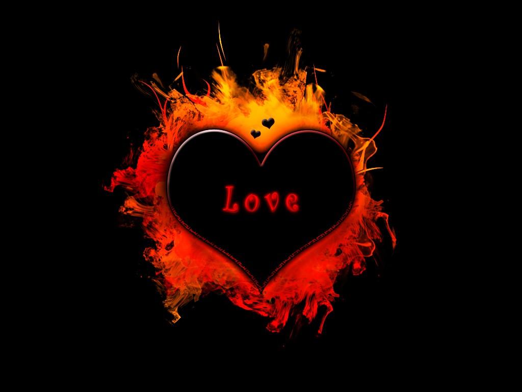 1024x768 iPhone Black Heart Wallpaper HD