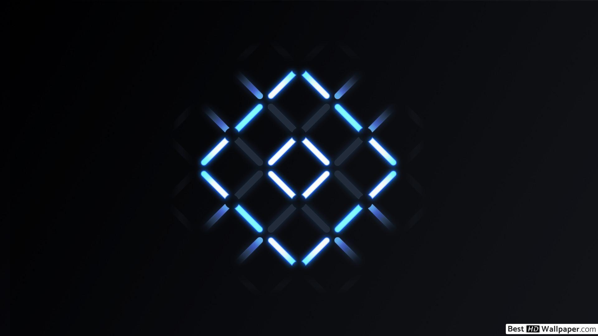 1920x1080 Blue and white neon shapes HD wallpaper download