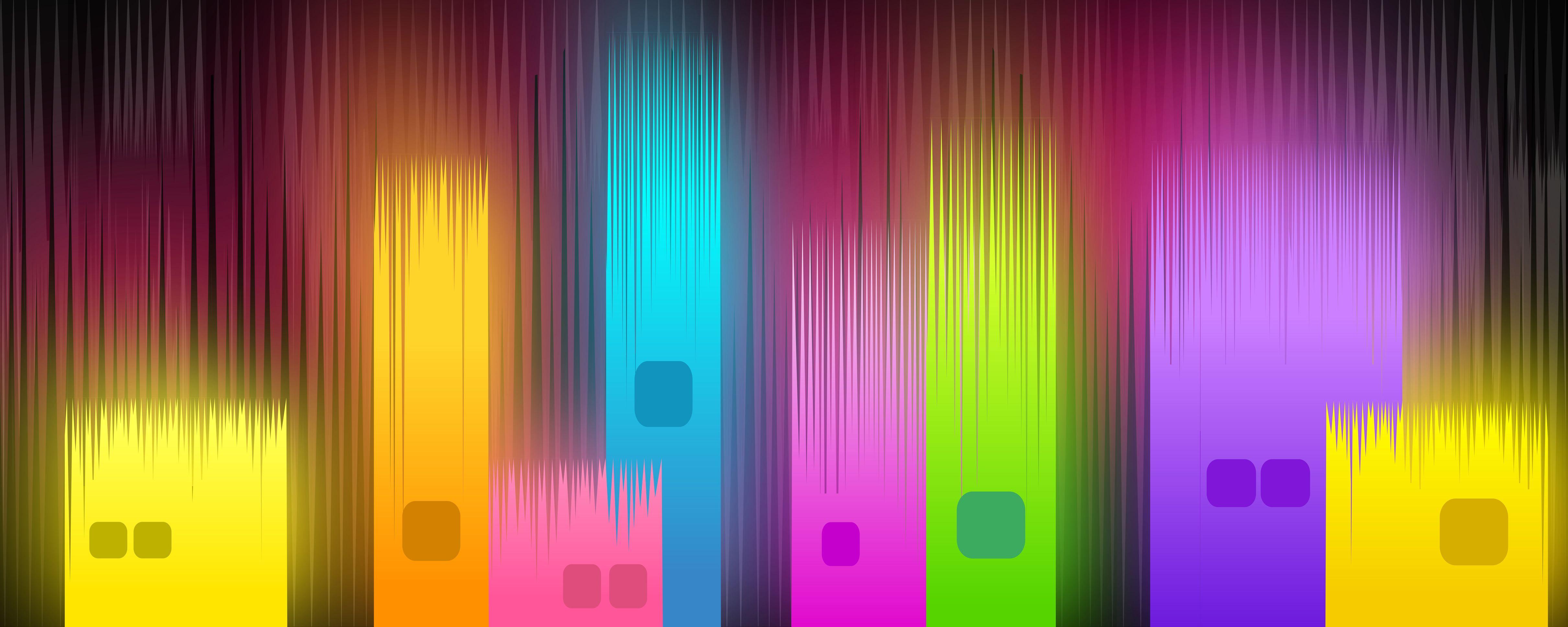 4840x1936 Neon Gradient Glowing Shapes Samsung Galaxy Note S S SQHD Wallpaper, HD Abstract 4K Wallpaper, Image, Photo and Background
