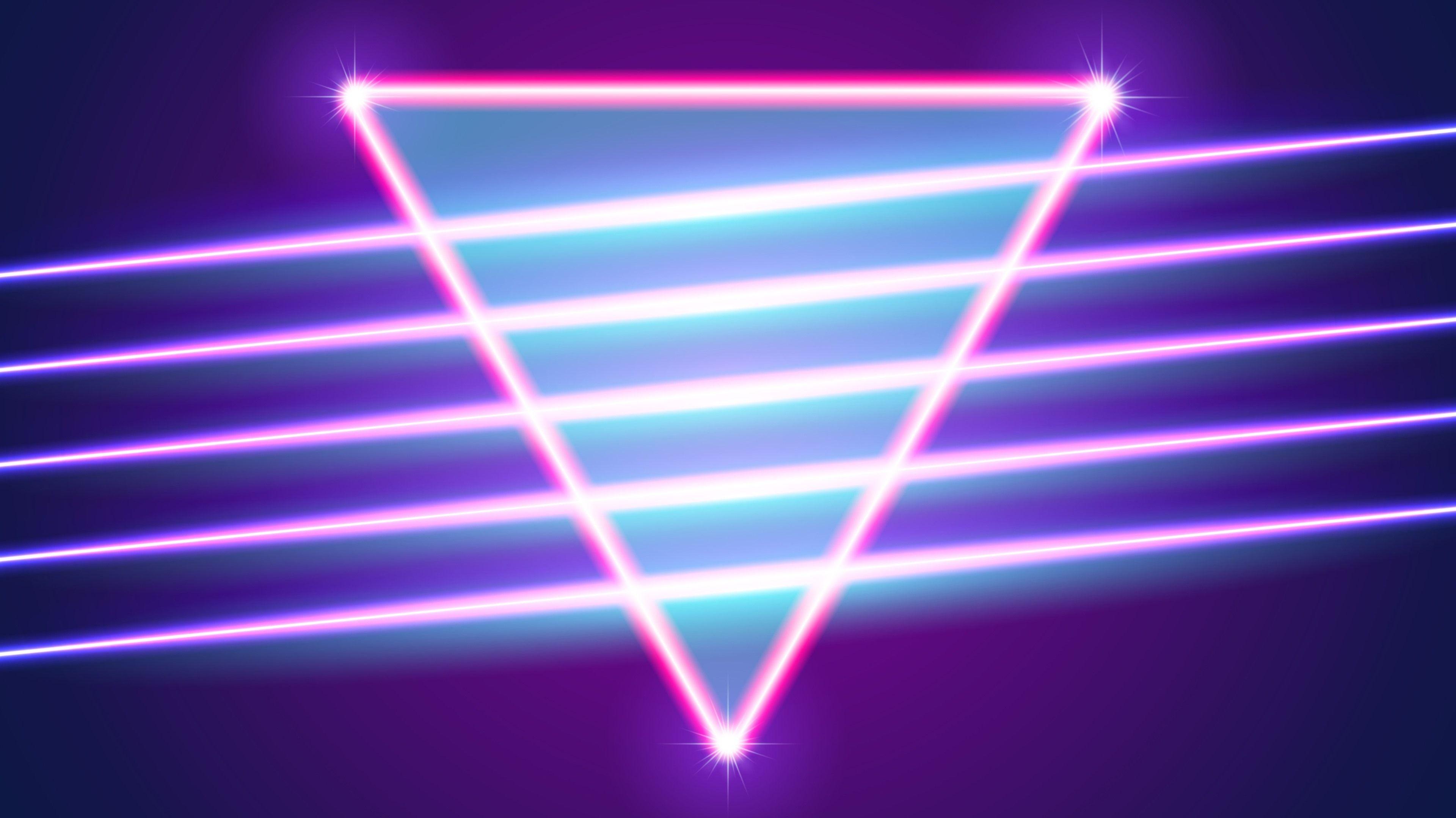3840x2160 Neon Triangle Wallpaper