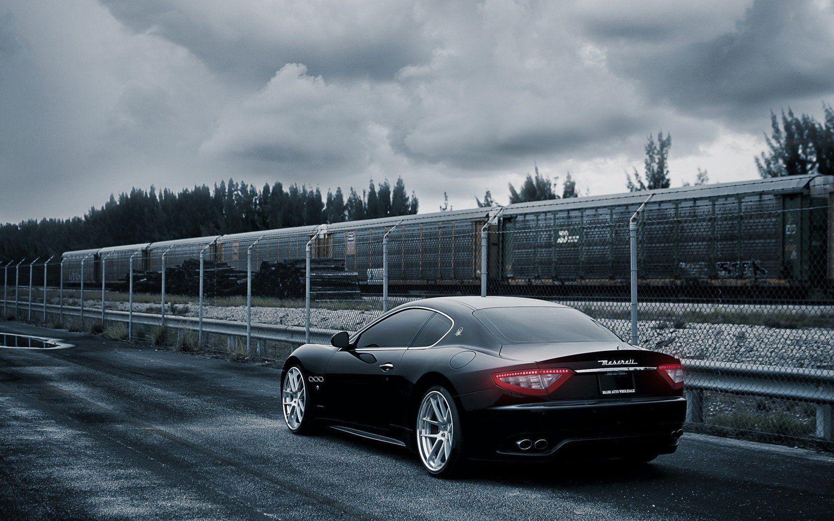 1680x1050 black, Maserati, Gran, Turismo, Tuning, Wheels, Rear, View, Cars Wallpaper HD / Desktop and Mobile Background