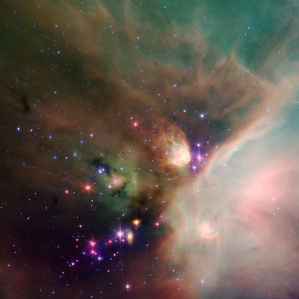 1024x1024 Colorful Galaxy iPad Wallpaper Free Download