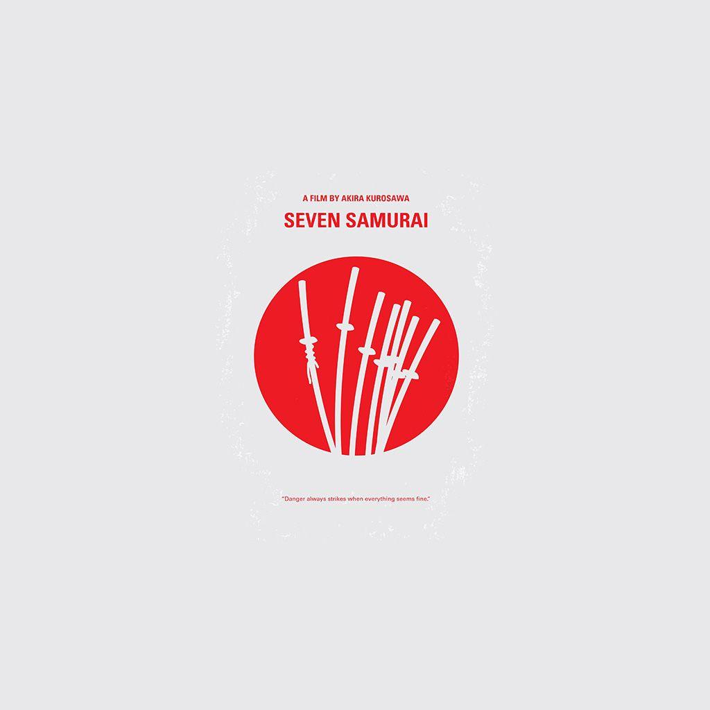 1024x1024 Seven Samurai Film Minimal Art Illustration Wallpaper