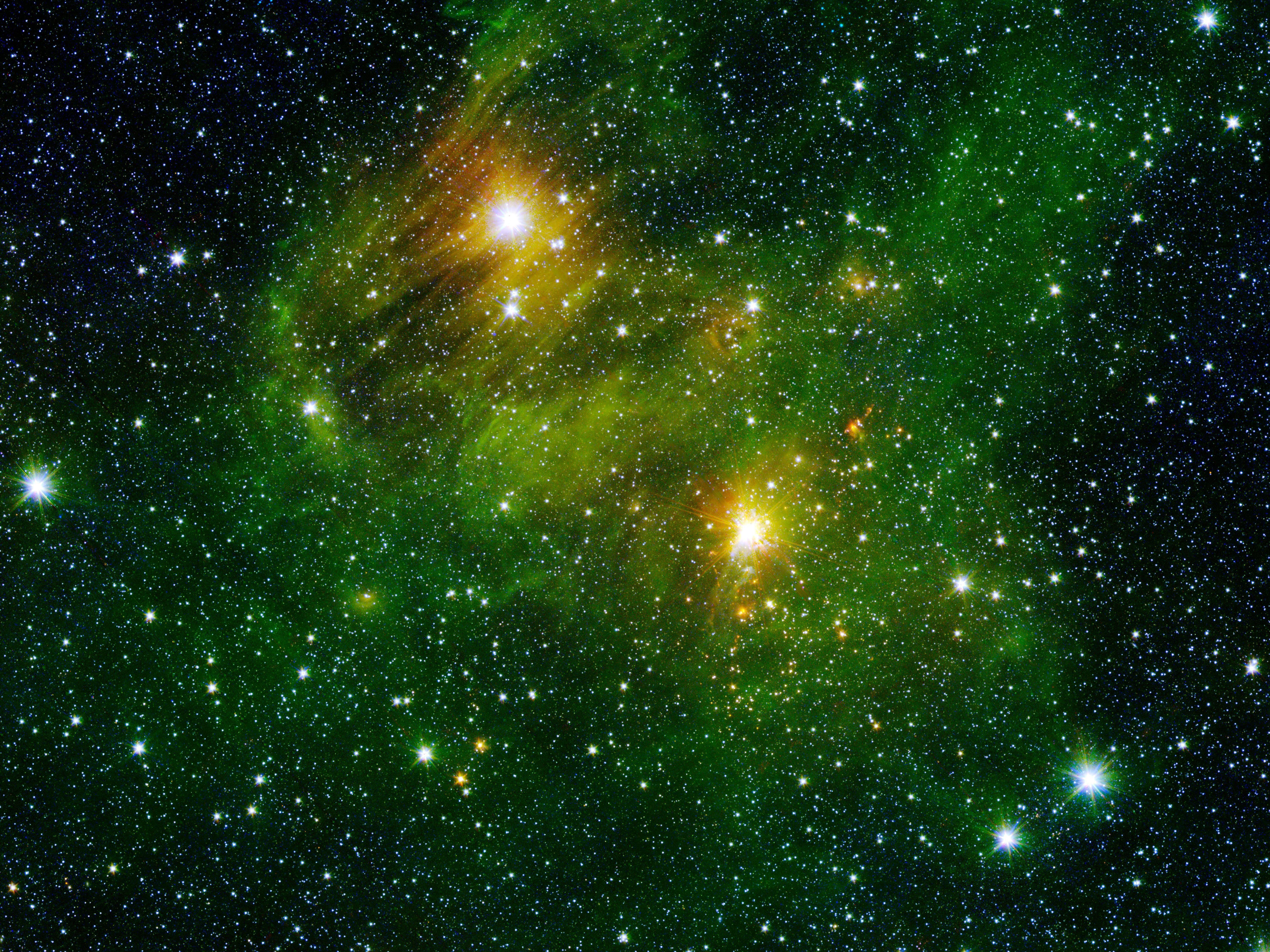 6000x4500 Polycyclic Aromatic Hydrocarbons In Space-Emerald Green Beauty. Nebula, Green galaxy, Space photo