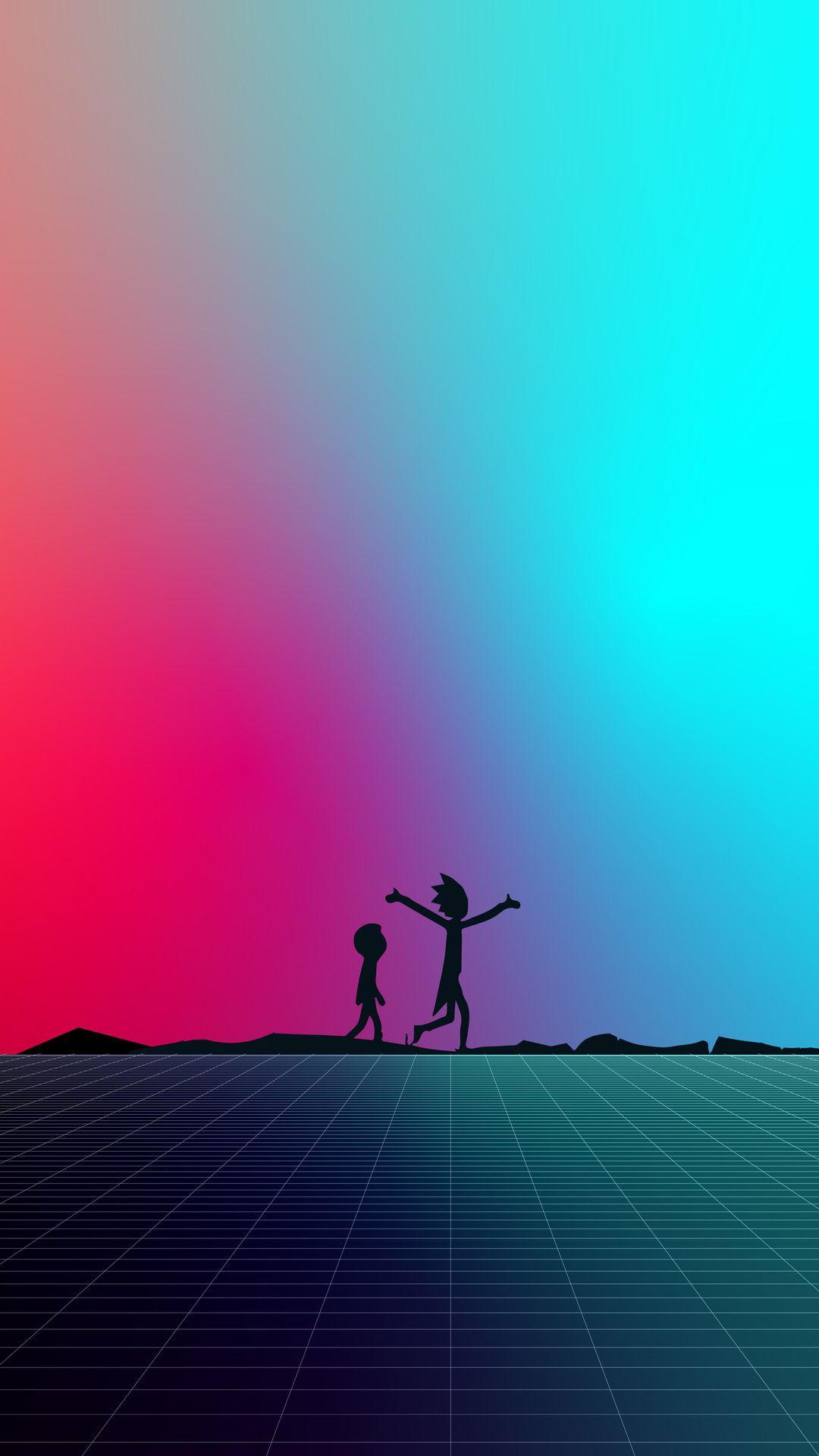 1080x1920 Rick And Morty Synhtwave Universe Wallpaper