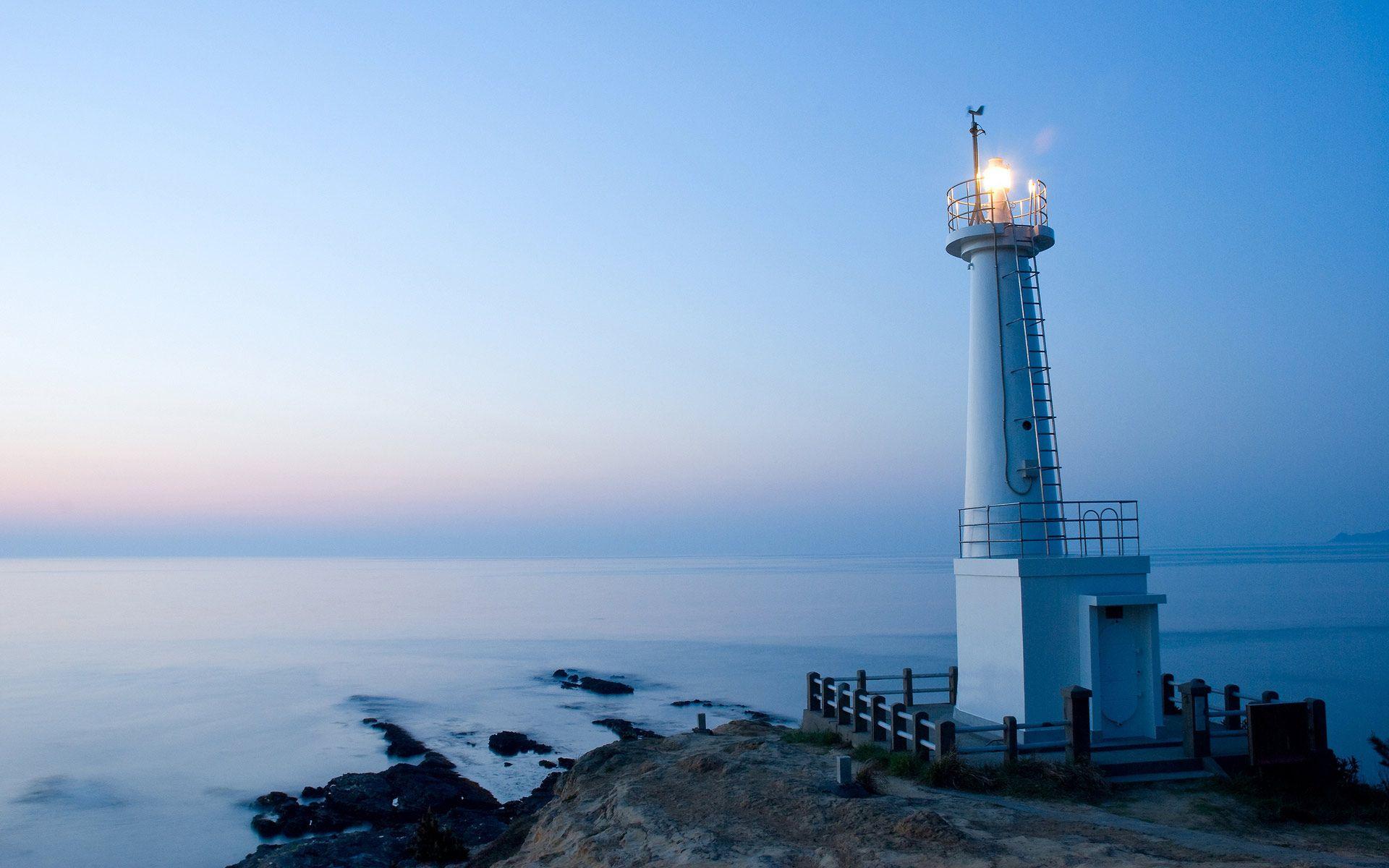 1920x1200 Lighthouse at Sunset wallpaper. Lighthouse at Sunset