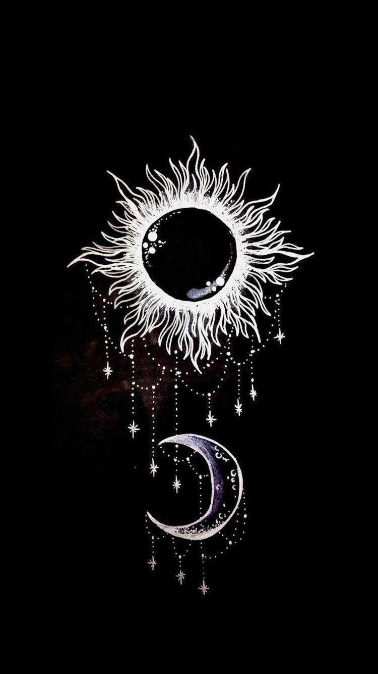 750x1334 Wicca. Witchy wallpaper, Black aesthetic wallpaper, Moon art