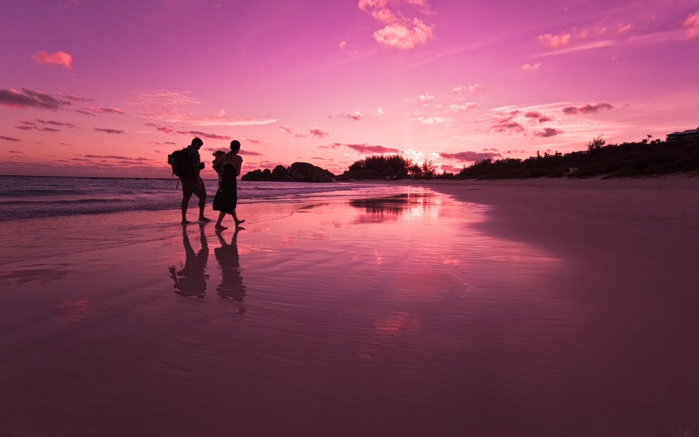 1440x900 Sunset on Horseshoe Bay Beach, Bermuda + Visible Light