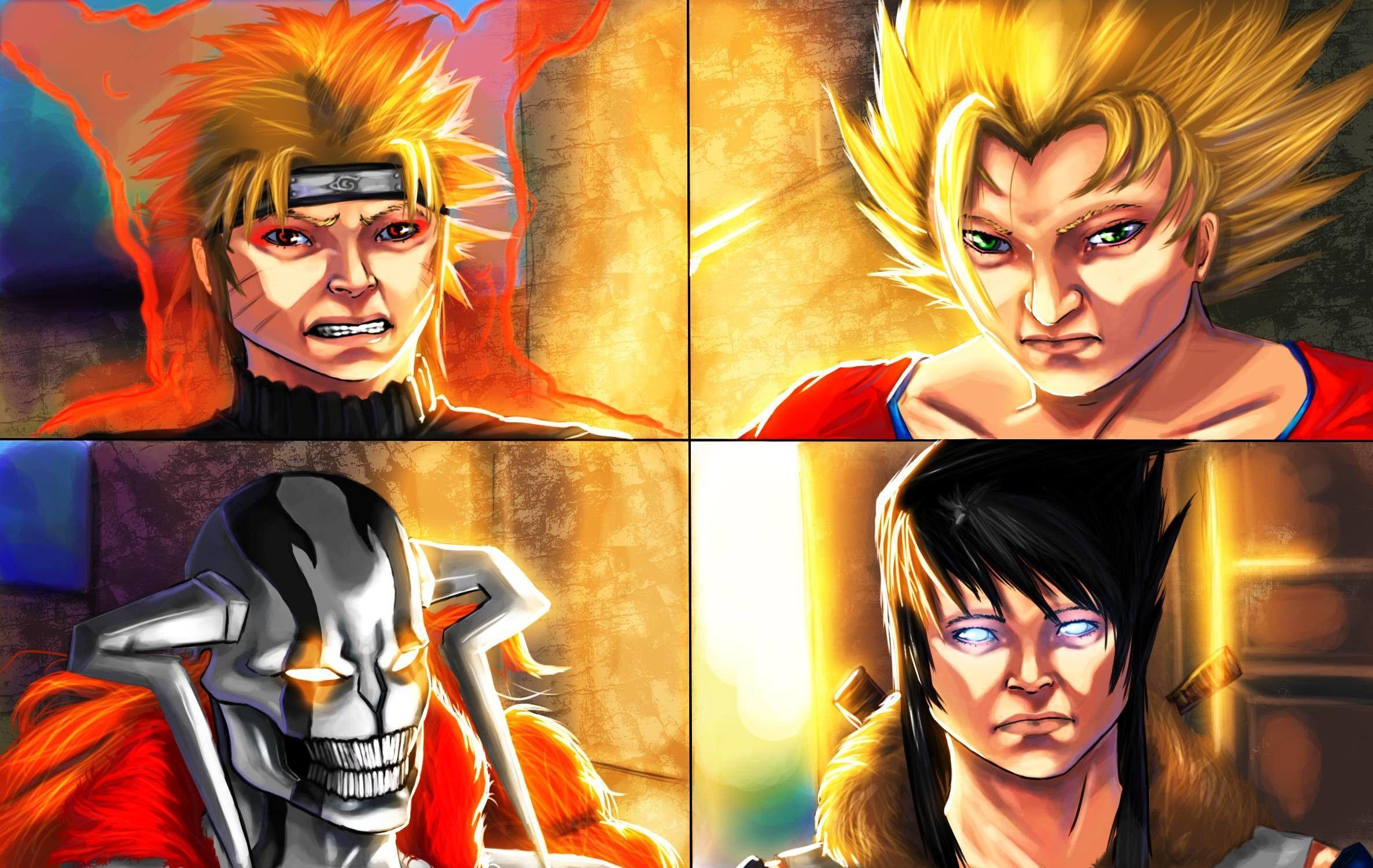 2373x1500 Naruto And Goku Wallpaper