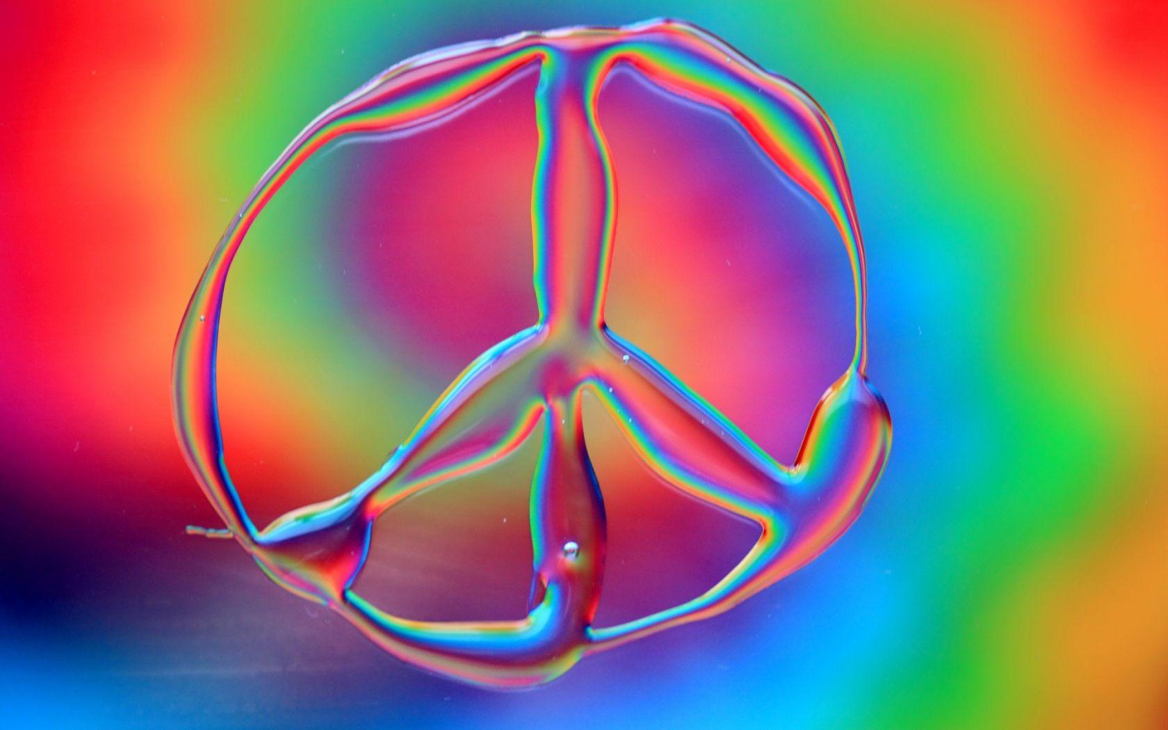 1680x1050 3D Peace Sign Wallpaper