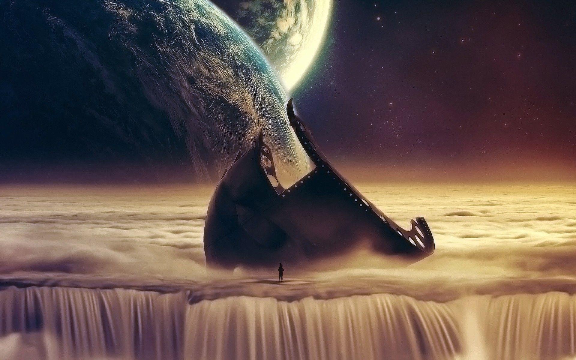 1920x1200 space, #digital art, #fantasy art, #people, #planet, #space art, #stars, wallpaper. Space documentaries, Fantasy landscape, Full HD picture